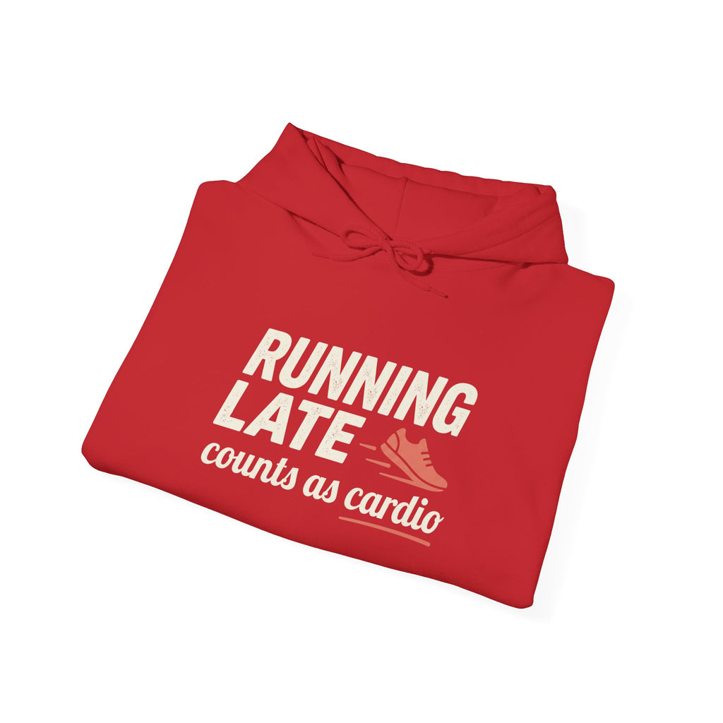 Running Late Counts as Cardio Unisex Heavy Blend™ Hooded Sweatshirt