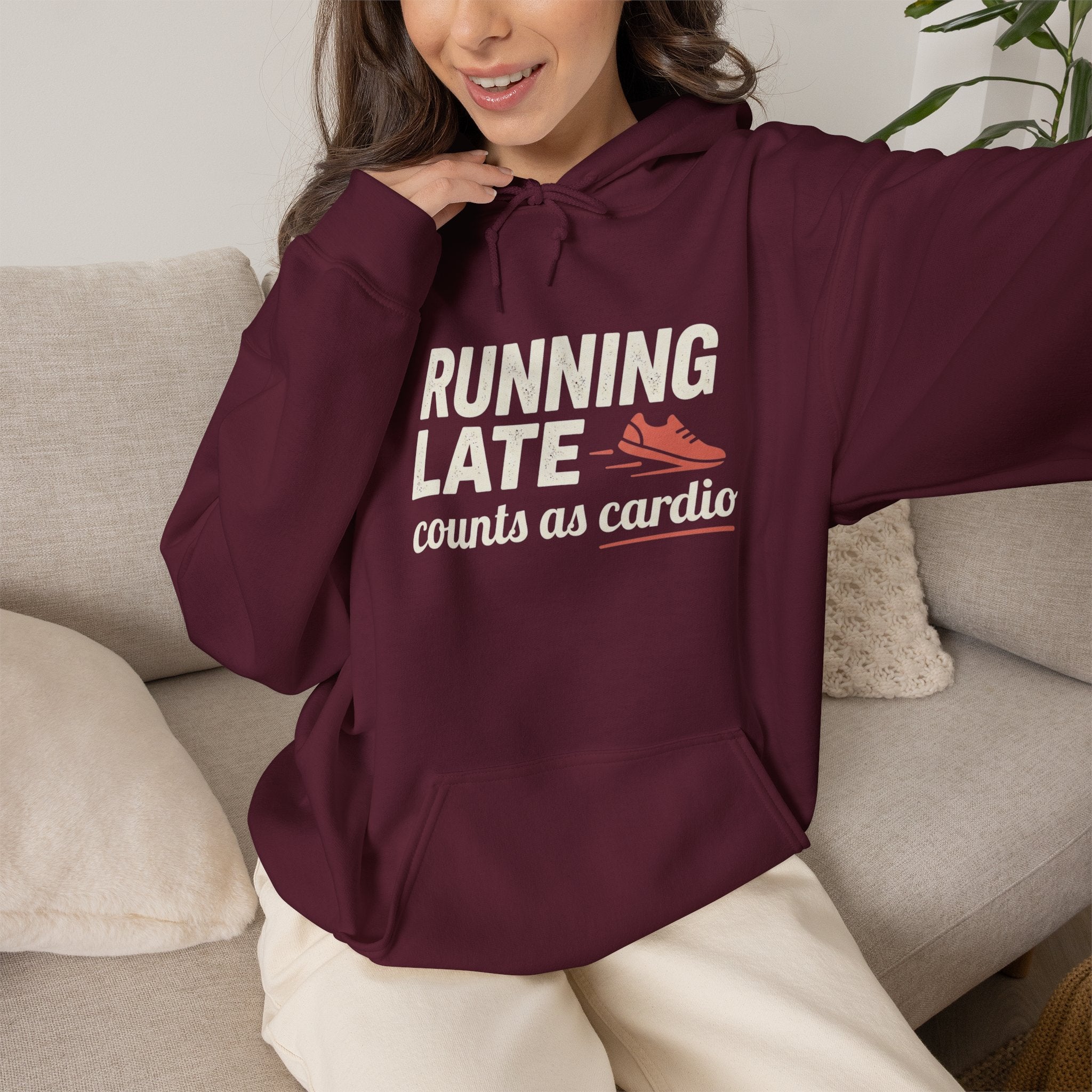 Running Late Counts as Cardio Unisex Heavy Blend™ Hooded Sweatshirt