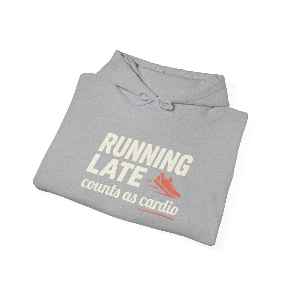 Running Late Counts as Cardio Unisex Heavy Blend™ Hooded Sweatshirt