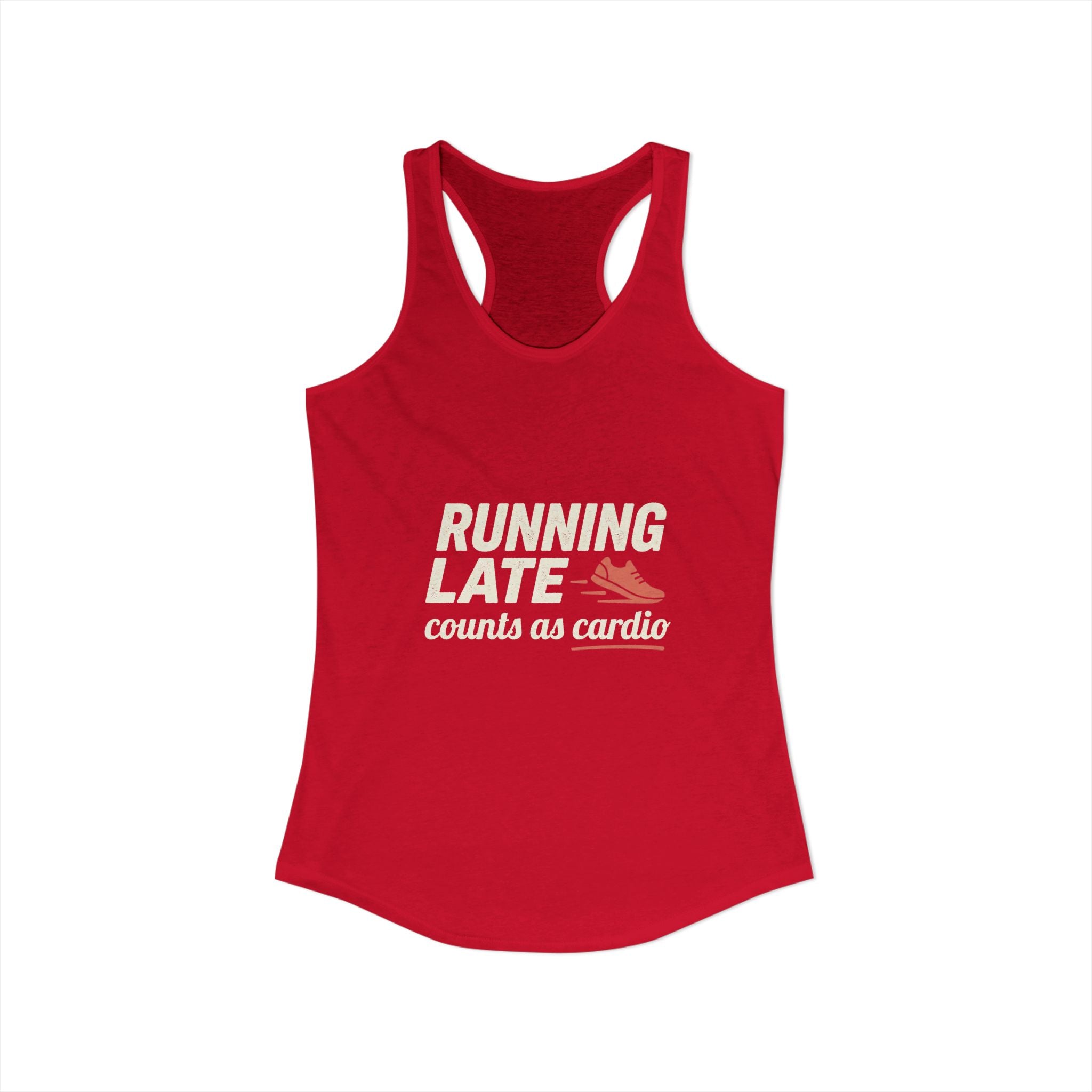 Running Late Counts as Cardio Women's Ideal Racerback Tank