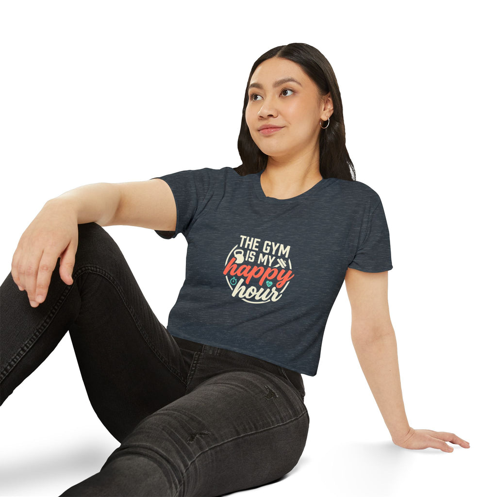 The Gym is My Happy Hour Women's Festival Crop Top