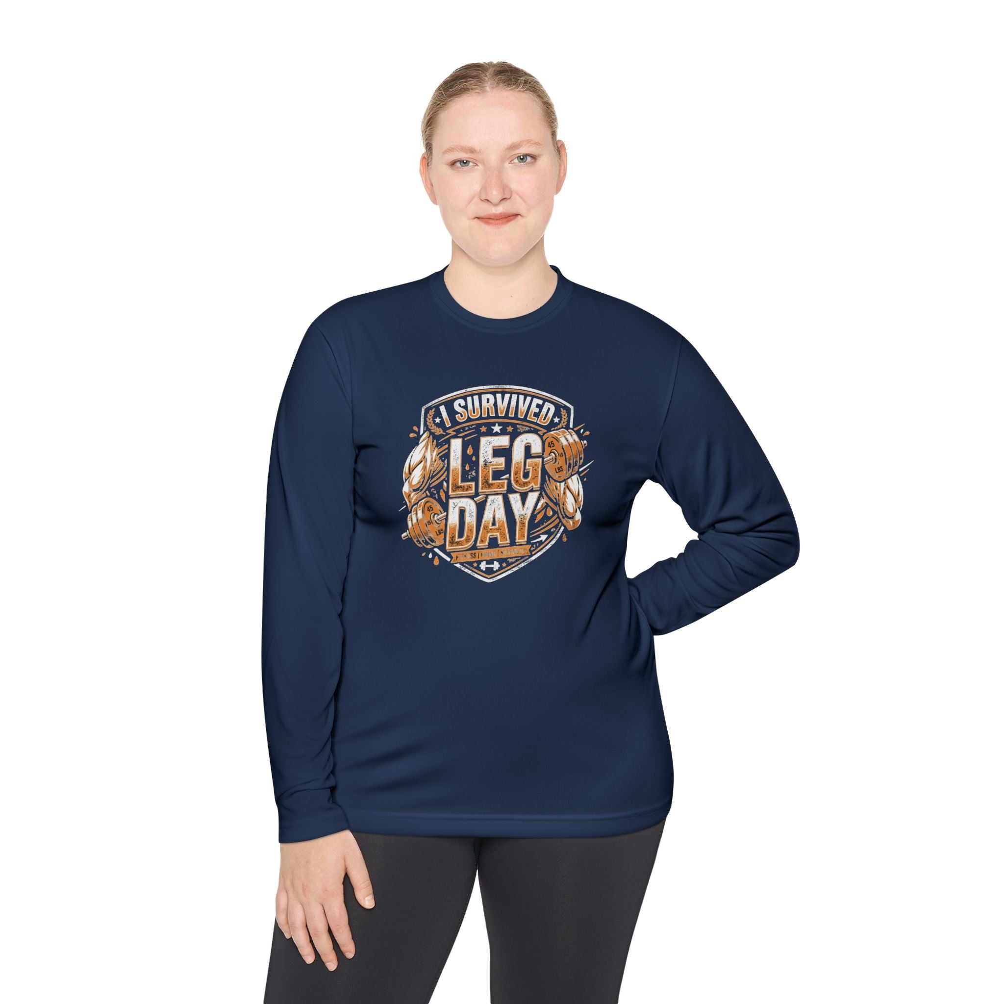I Survived Leg Day Unisex Lightweight Long Sleeve Tee