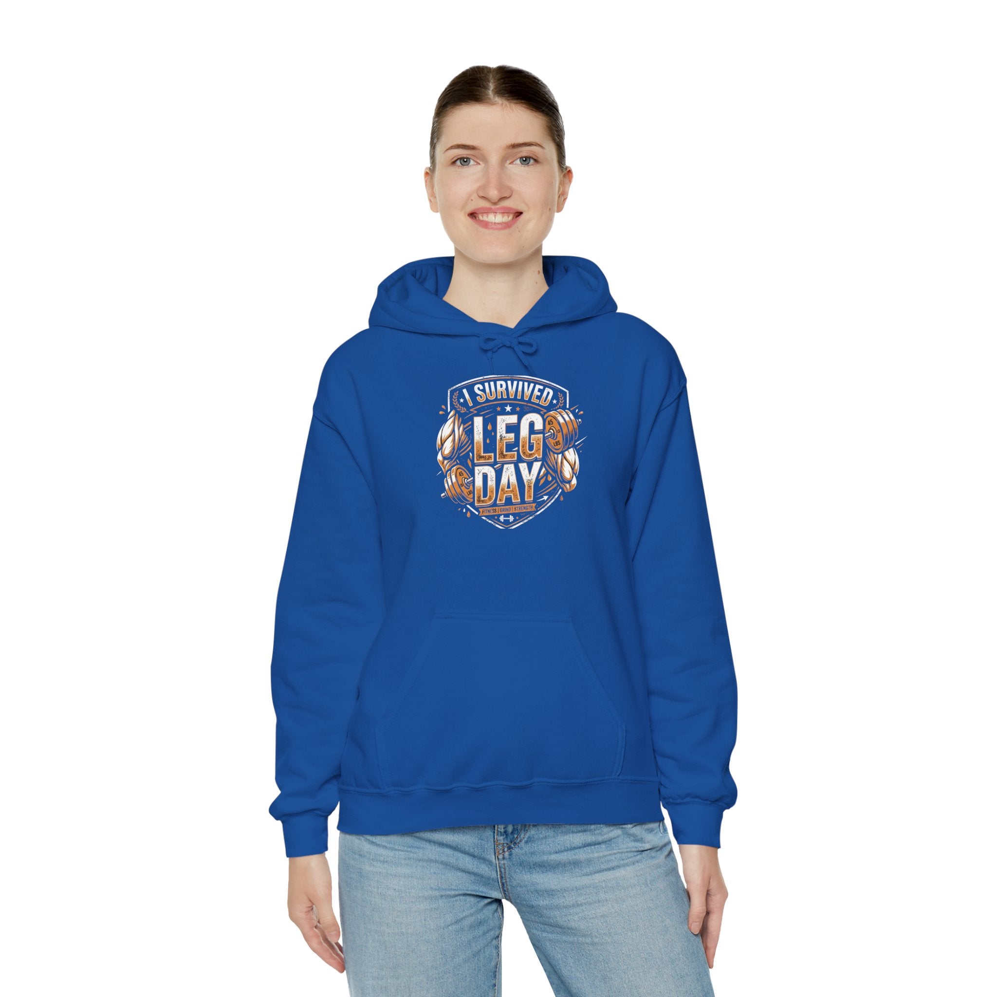 I Survived Leg Day Unisex Heavy Blend™ Hooded Sweatshirt