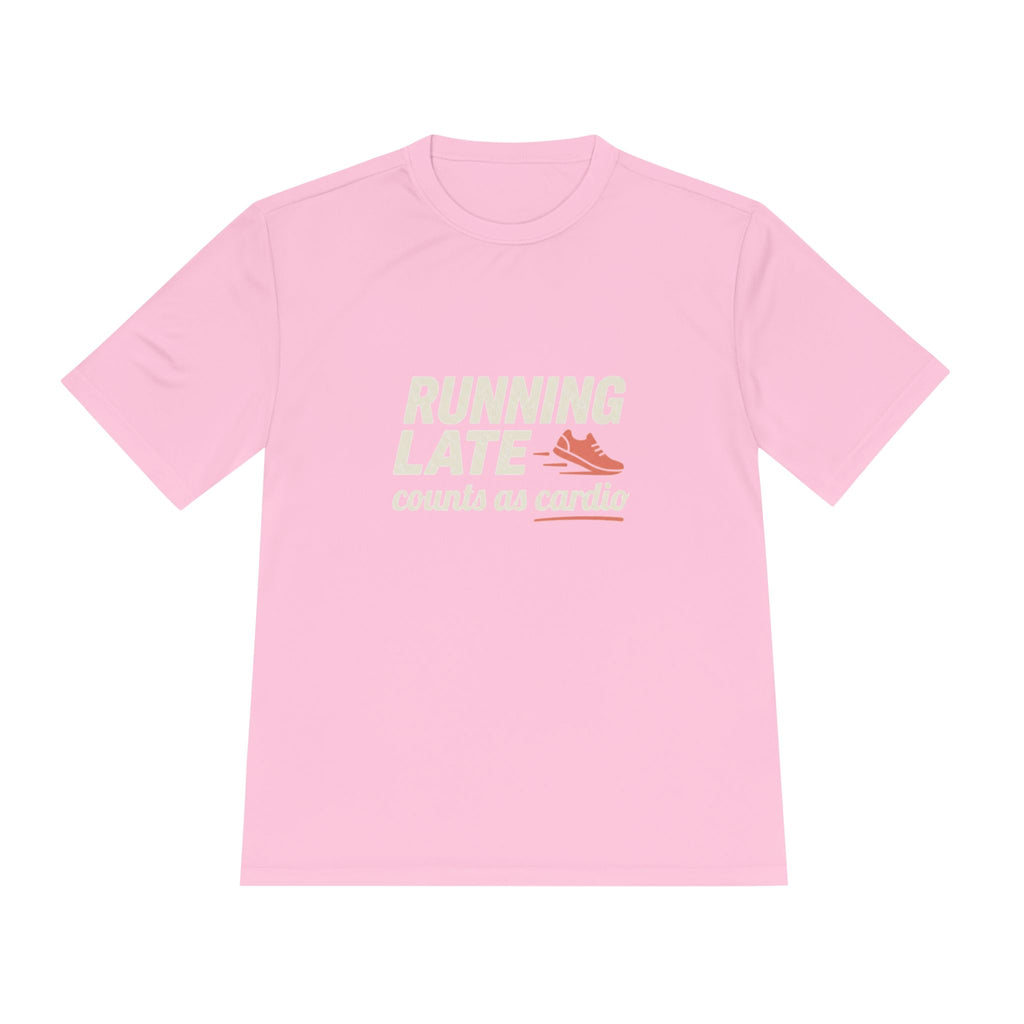 Running Late Counts as Cardio Unisex Moisture Wicking Tee