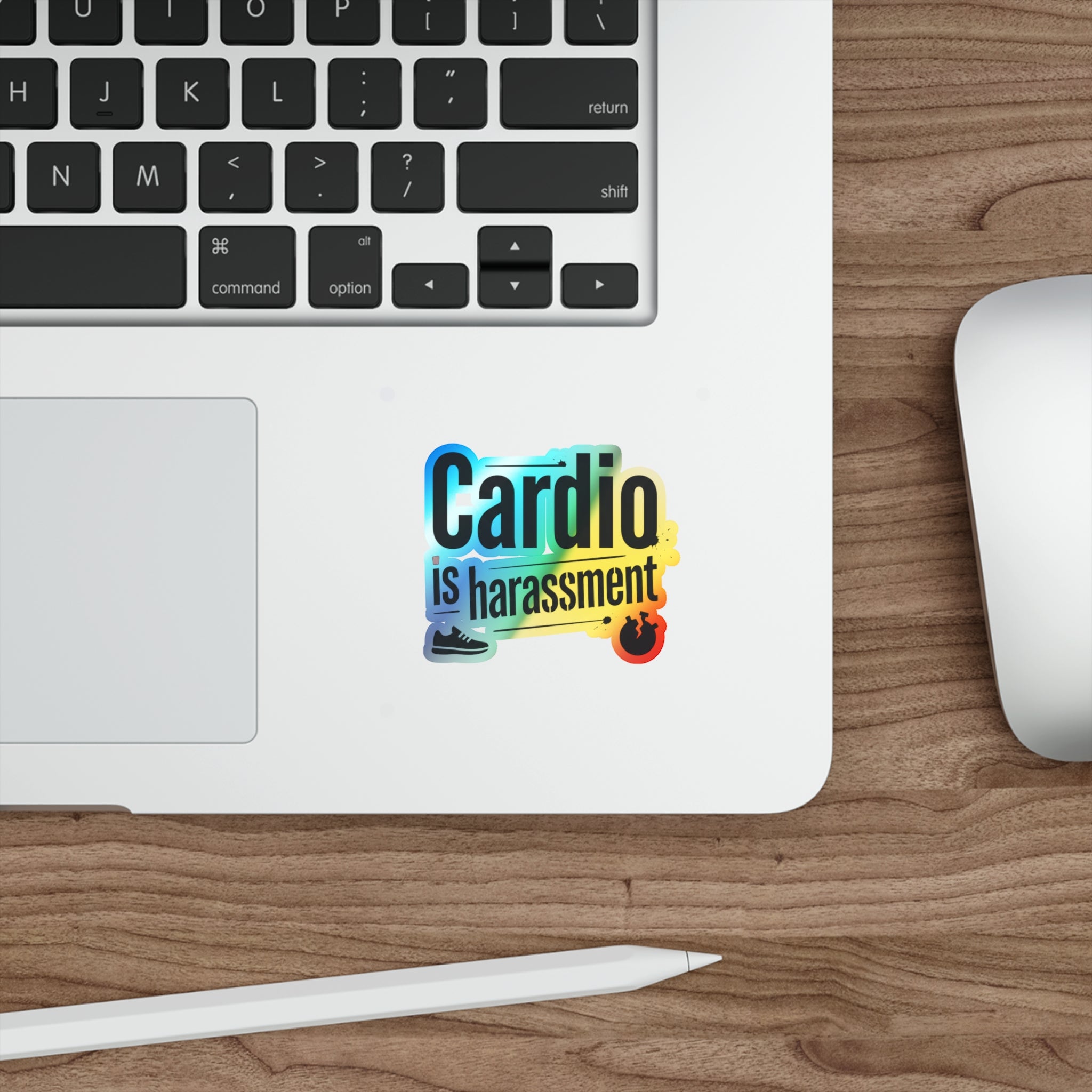 Cardio is Harassment Holographic Die-cut Stickers