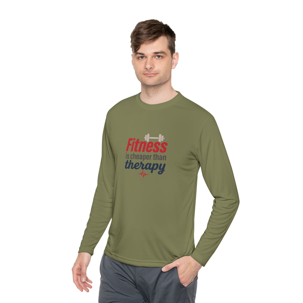 Fitness is Cheaper than Therapy Unisex Lightweight Long Sleeve Tee