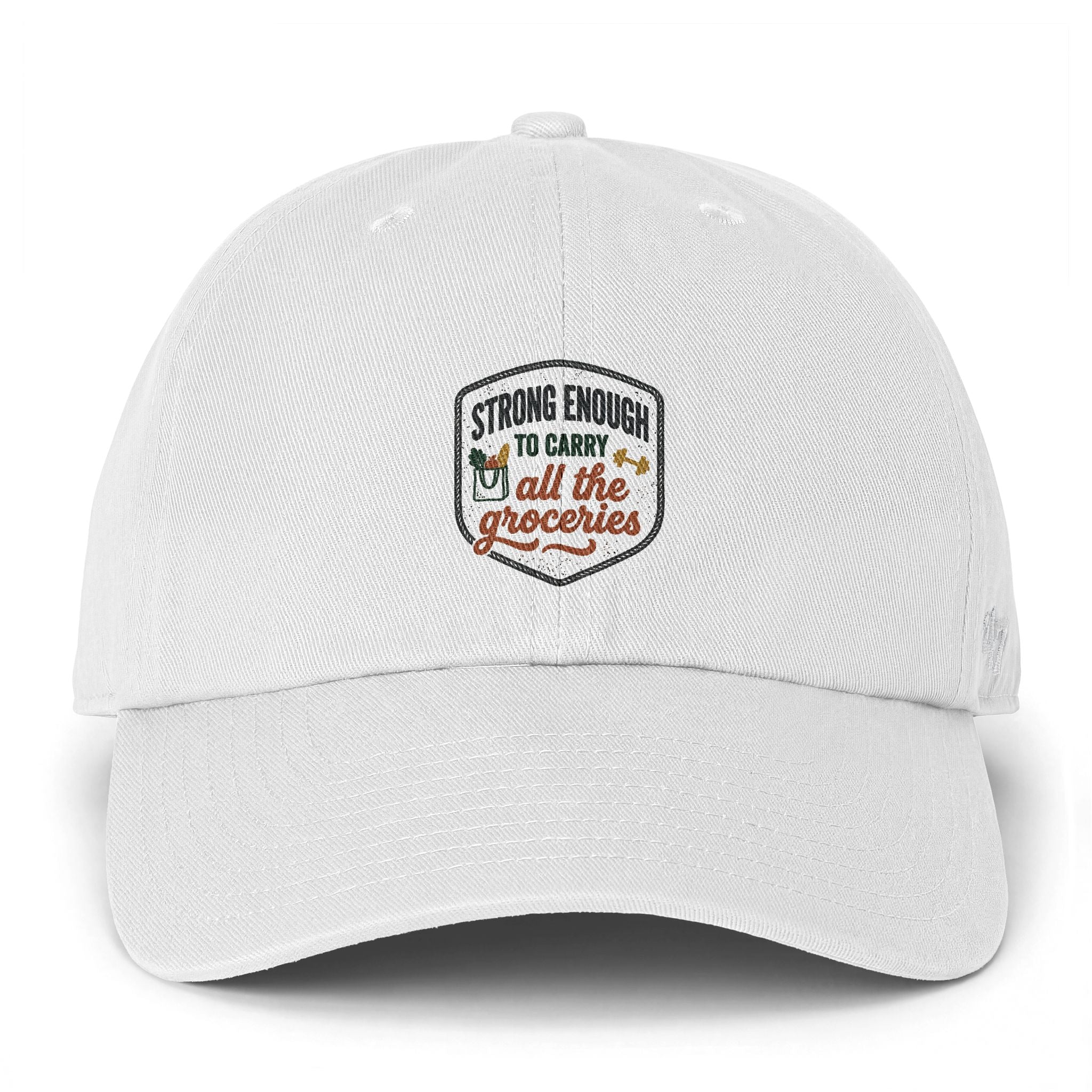 Strong Enough to Carry All the Groceries Clean Up Cap
