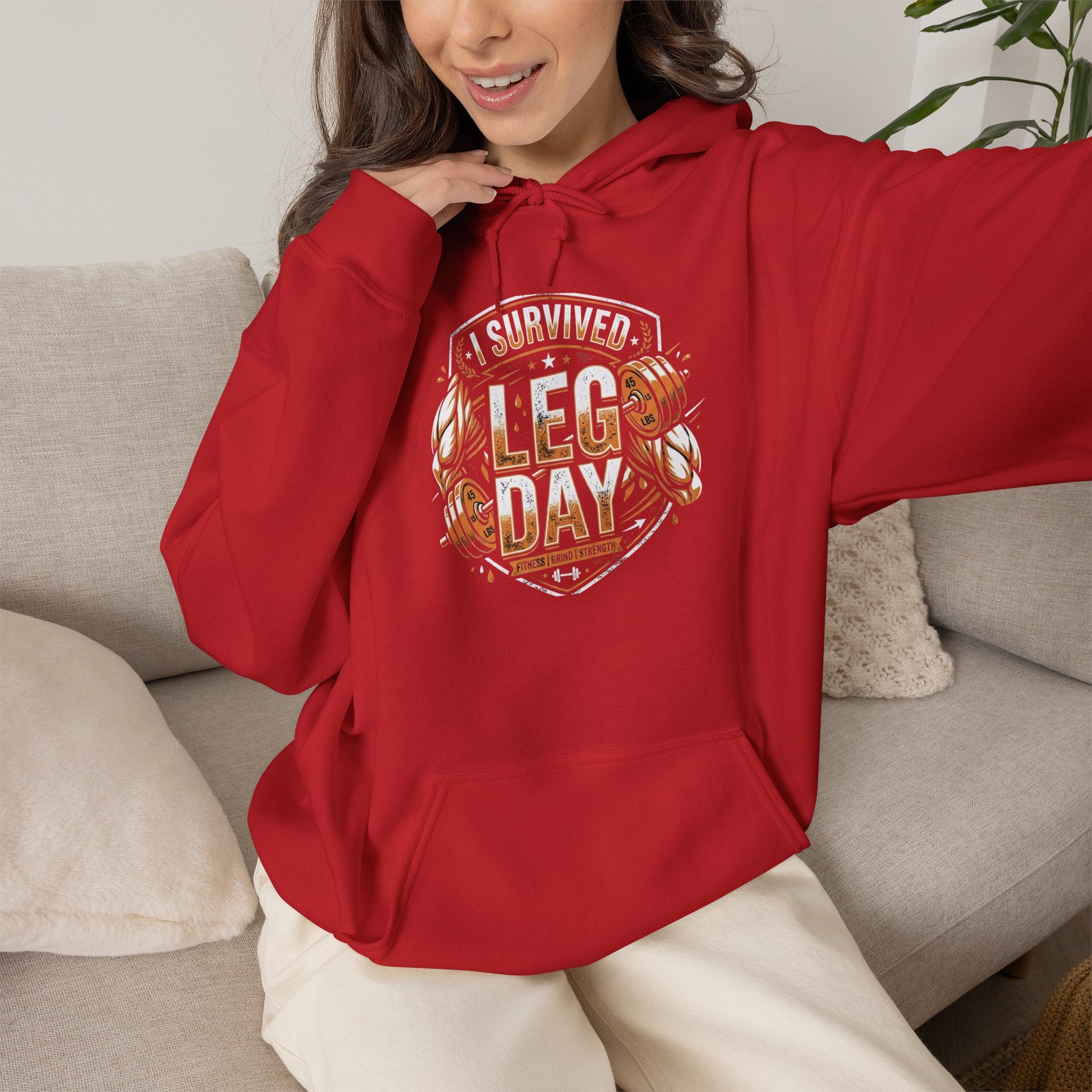 I Survived Leg Day Unisex Heavy Blend™ Hooded Sweatshirt
