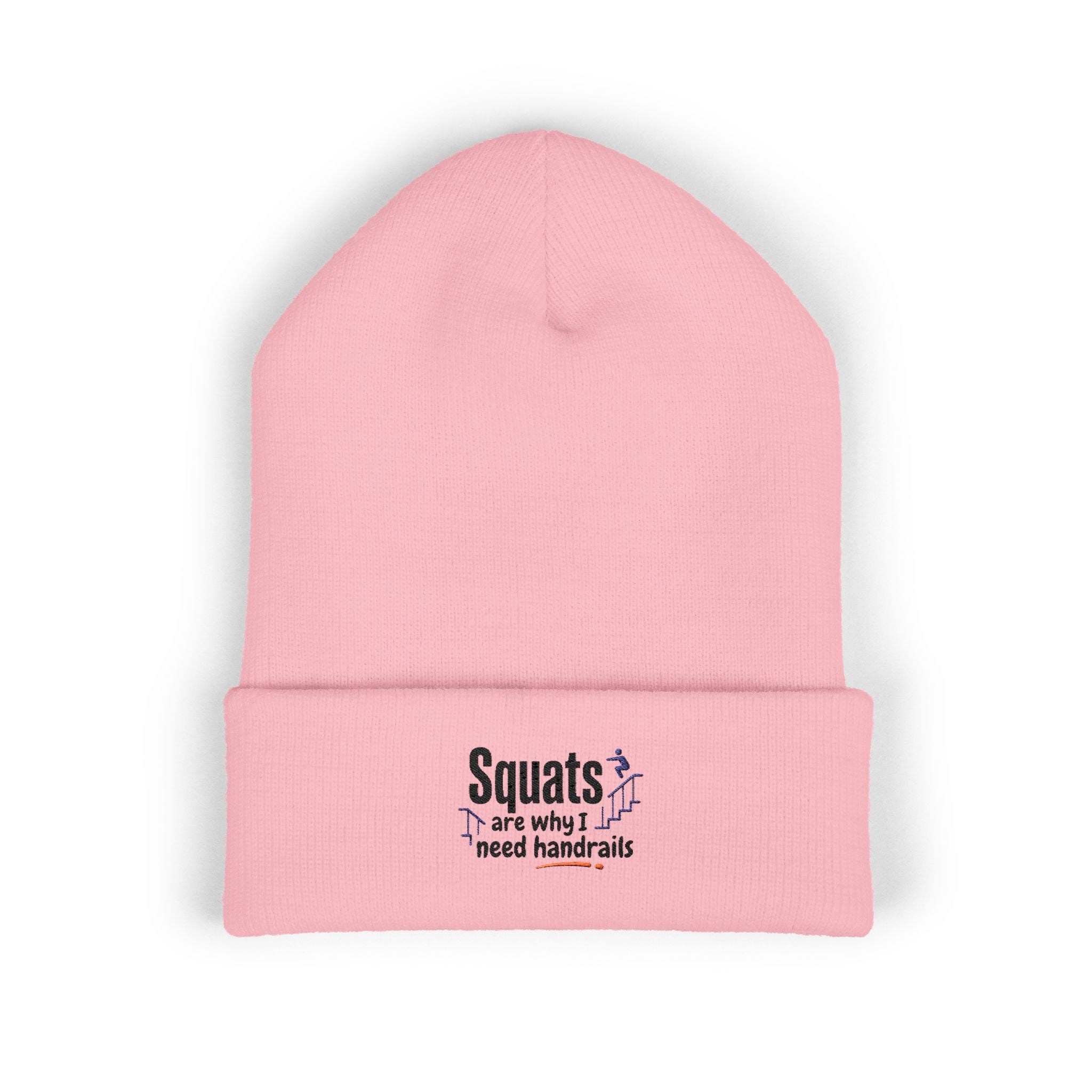 Squats are Why I Need Handrails Classic Cuffed Beanie (Embroidery)