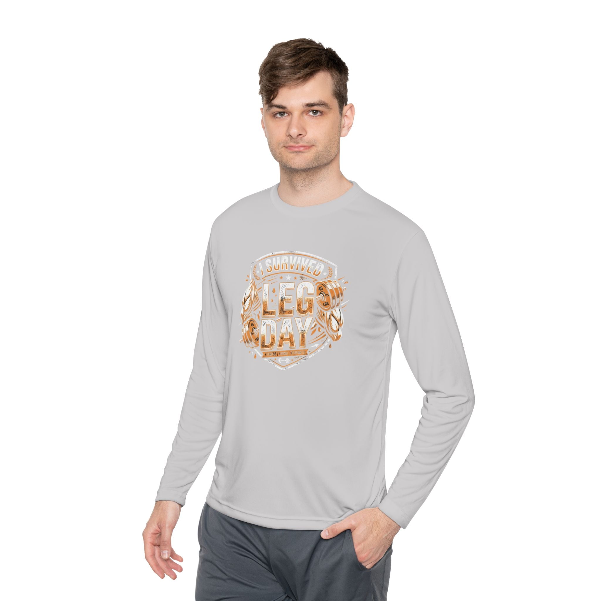 I Survived Leg Day Unisex Lightweight Long Sleeve Tee