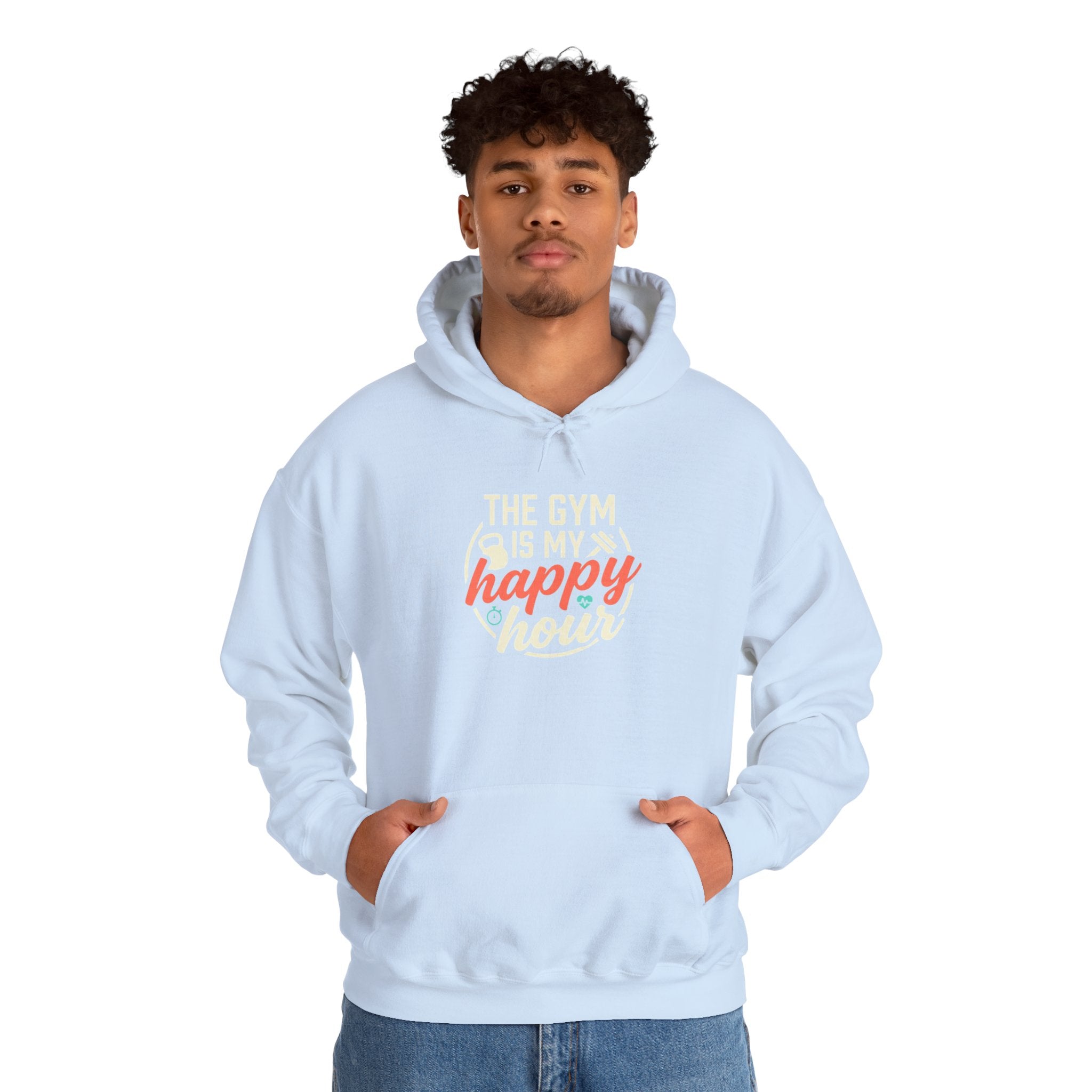 The Gym is My Happy Hour Unisex Heavy Blend™ Hooded Sweatshirt
