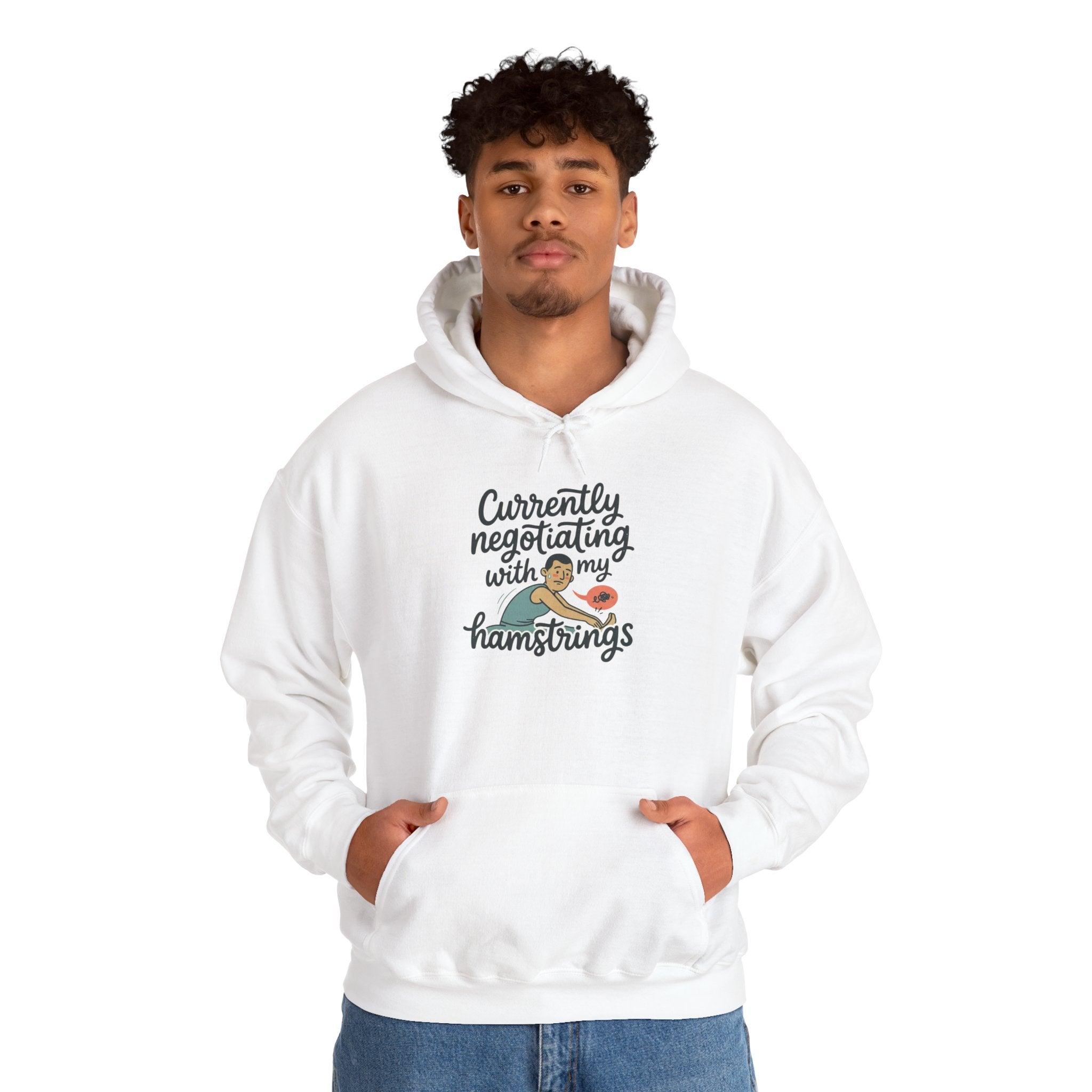 Currently Negotiating with my Hamstrings Unisex Heavy Blend™ Hooded Sweatshirt