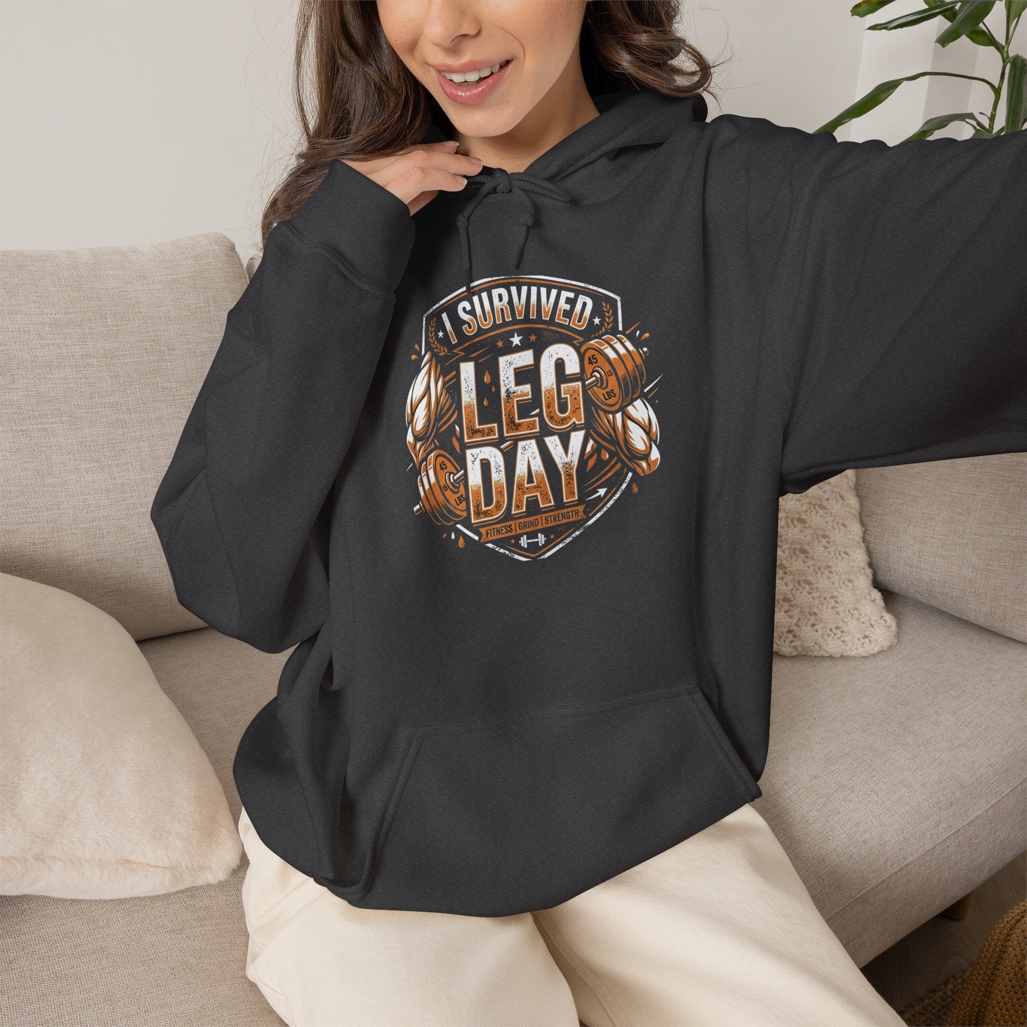 I Survived Leg Day Unisex Heavy Blend™ Hooded Sweatshirt