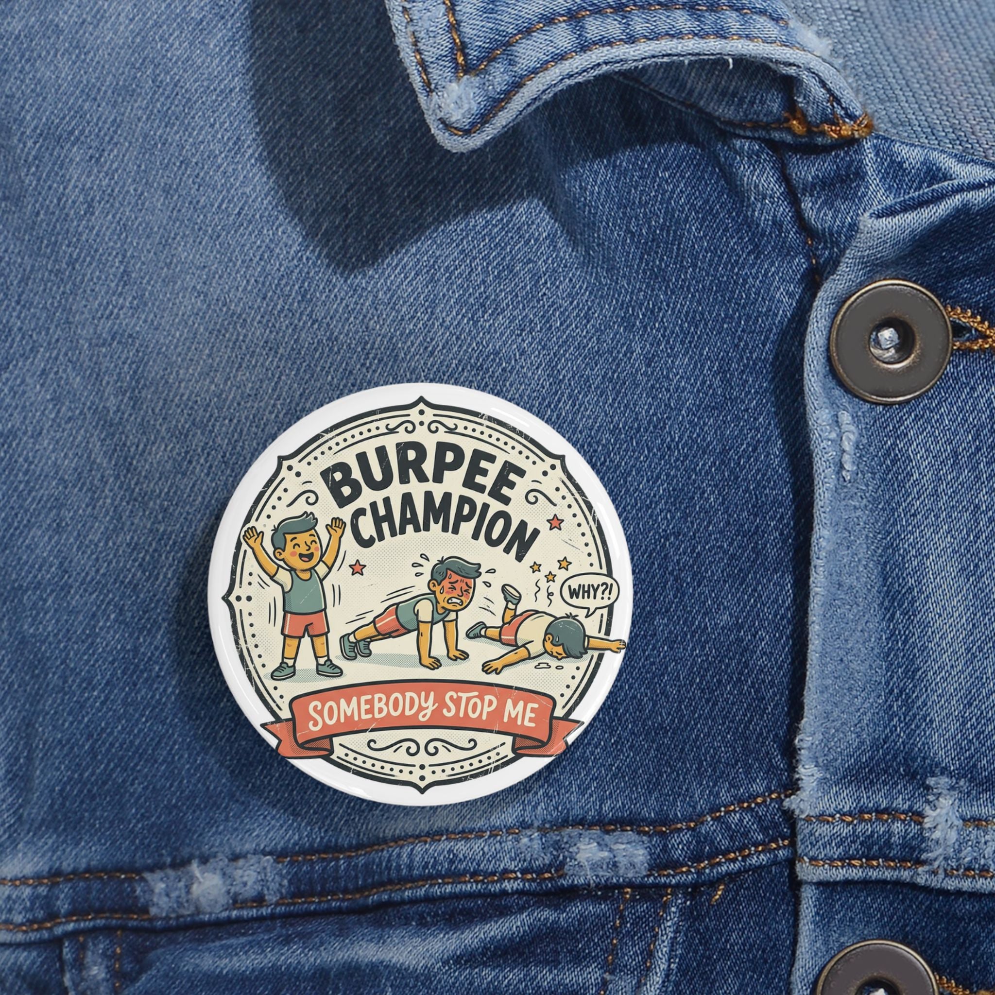 Burpee Champion Round Pins