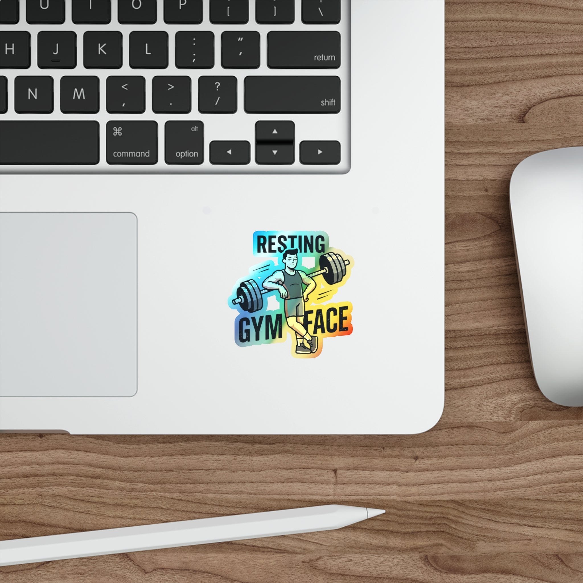 Resting Gym Face Holographic Die-cut Stickers