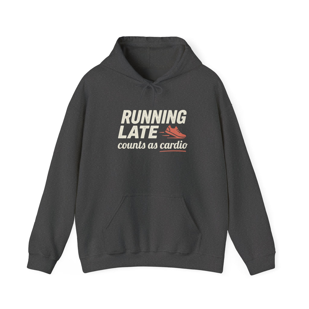 Running Late Counts as Cardio Unisex Heavy Blend™ Hooded Sweatshirt