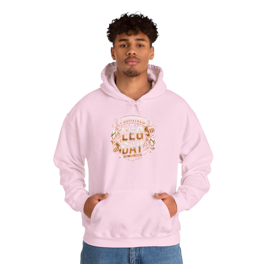 I Survived Leg Day Unisex Heavy Blend™ Hooded Sweatshirt