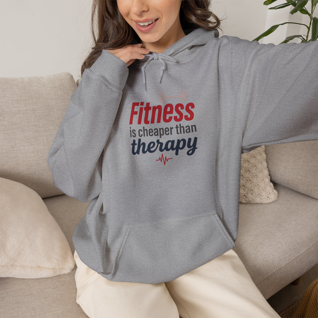 Fitness is Cheaper than Therapy Unisex Heavy Blend™ Hooded Sweatshirt