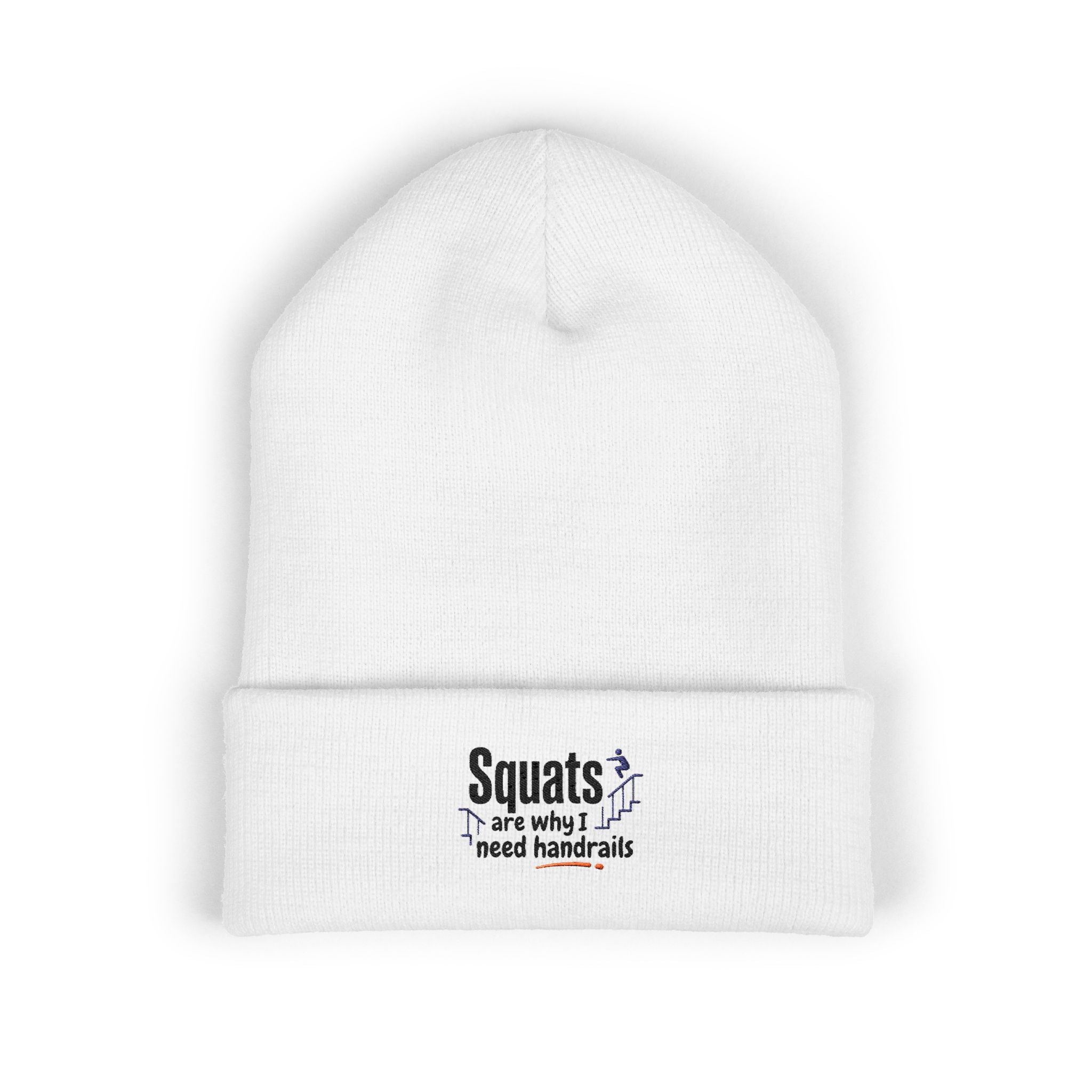 Squats are Why I Need Handrails Classic Cuffed Beanie (Embroidery)