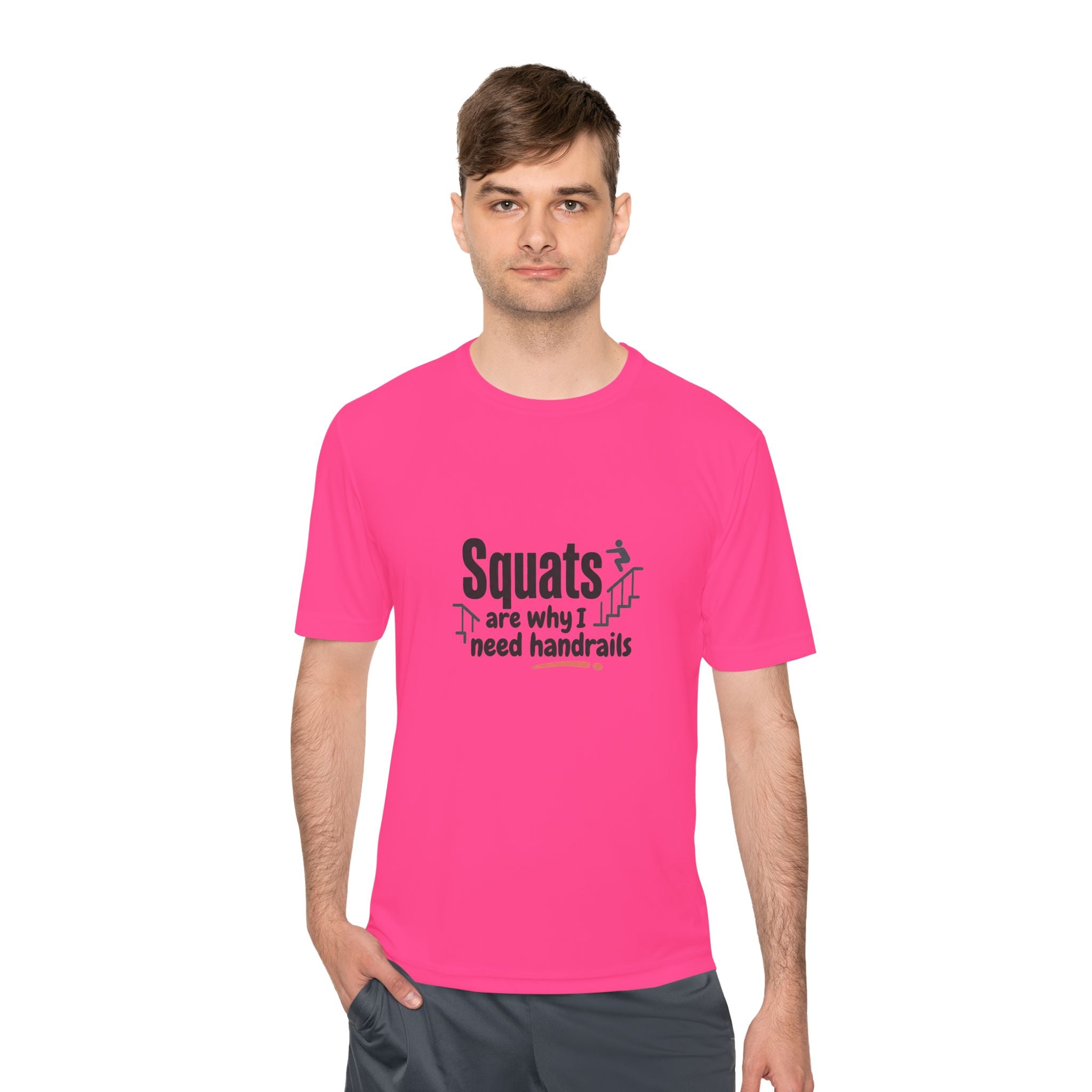 Squats are Why I Need Handrails Unisex Moisture Wicking Tee