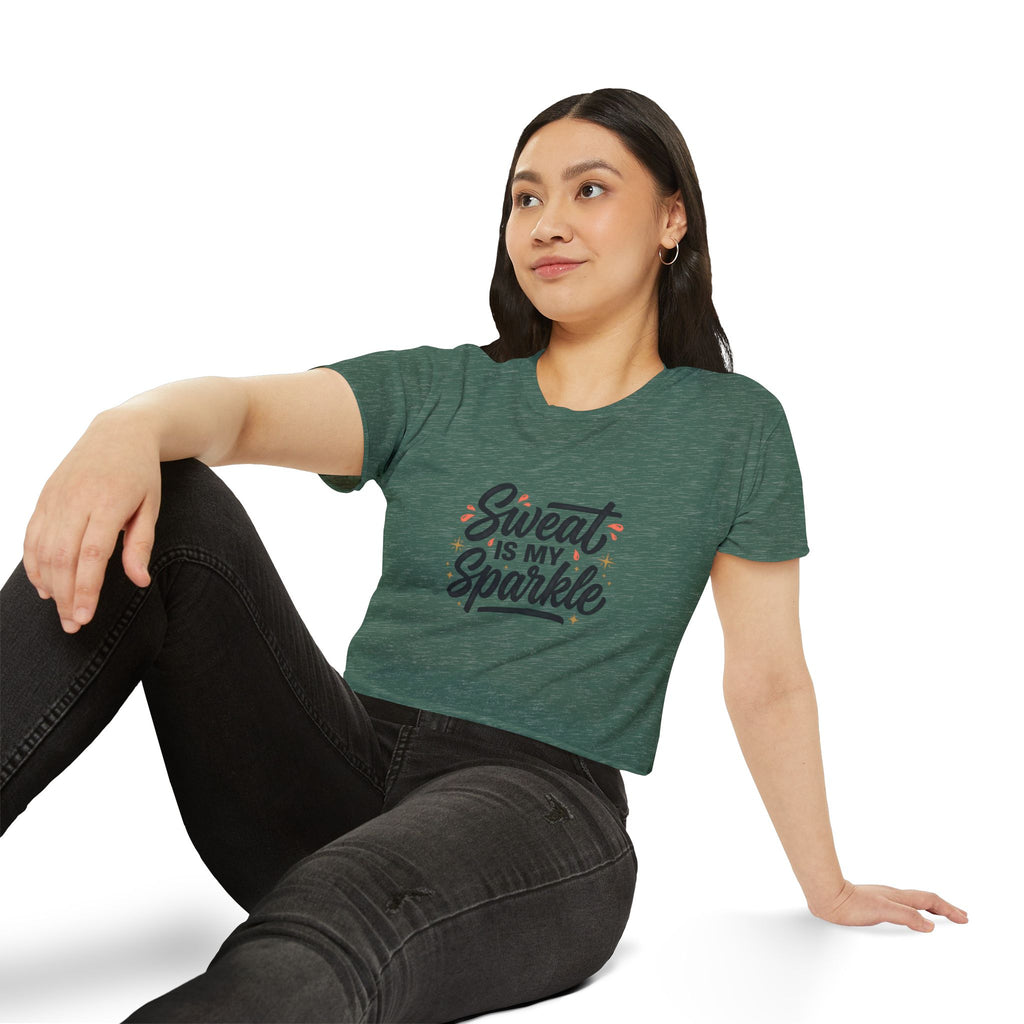 Sweat is My Sparkle Women's Festival Crop Top