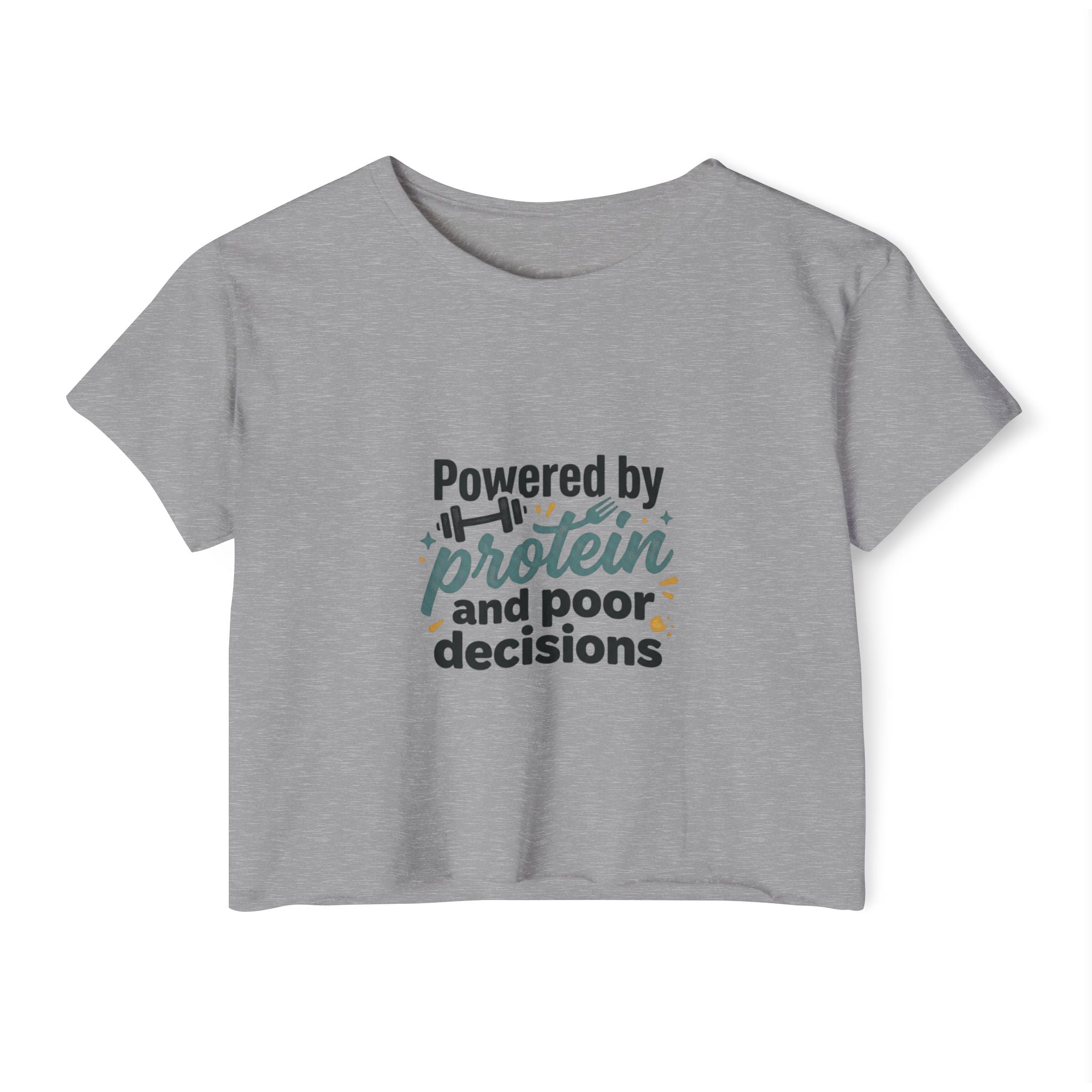 Powered by Protein and Poor Decisions Women's Festival Crop Top