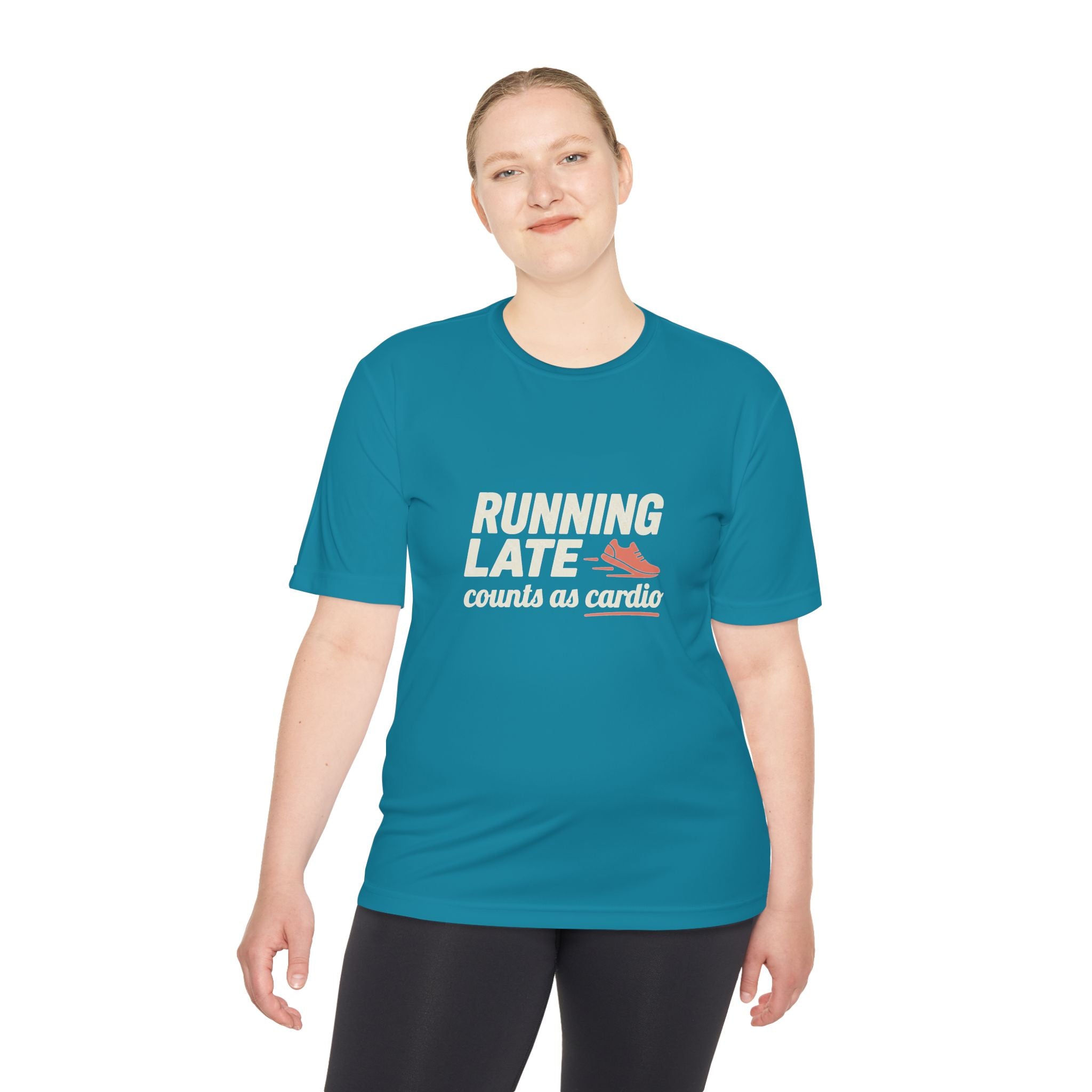 Running Late Counts as Cardio Unisex Moisture Wicking Tee