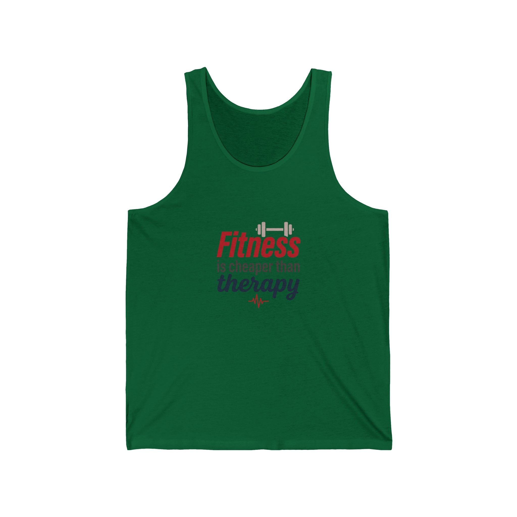 Fitness is Cheaper than Therapy Unisex Jersey Tank