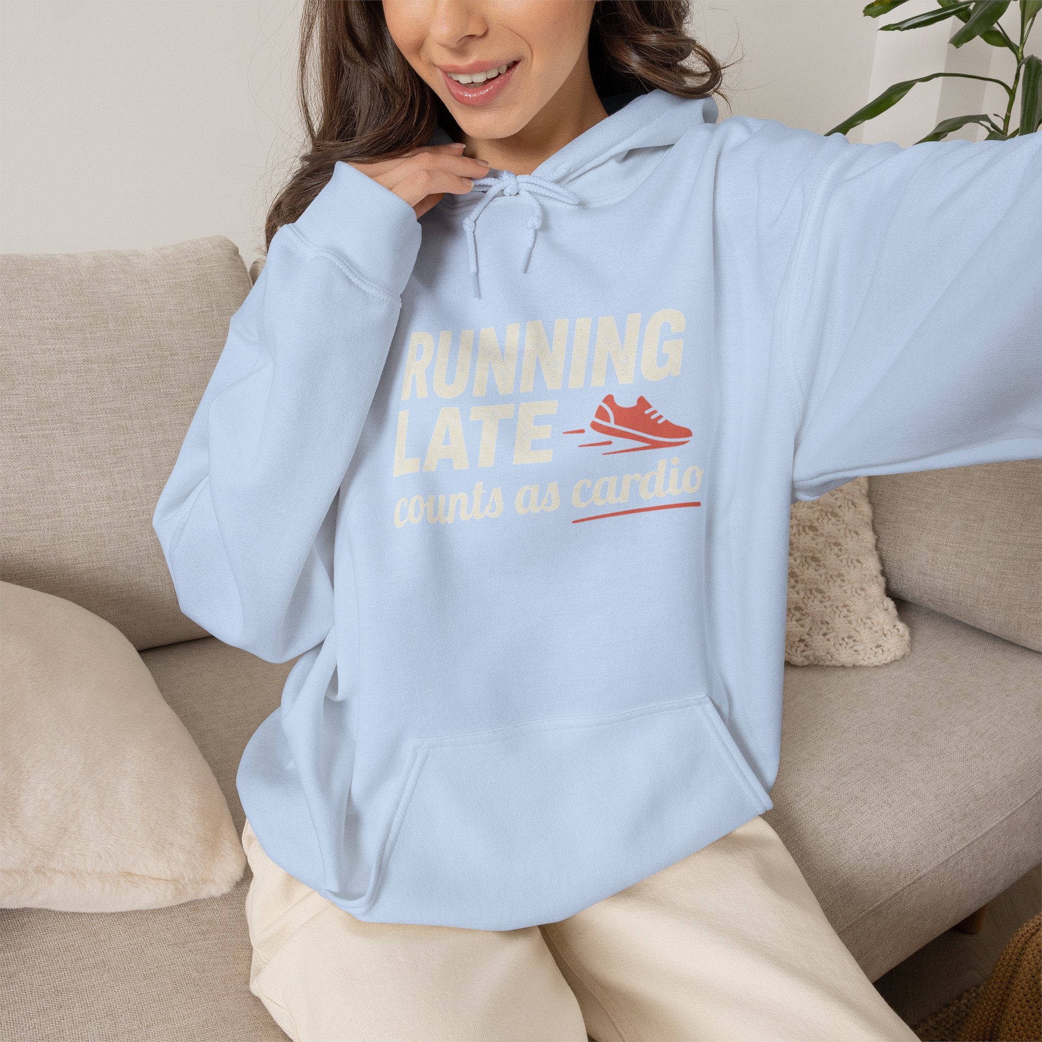 Running Late Counts as Cardio Unisex Heavy Blend™ Hooded Sweatshirt