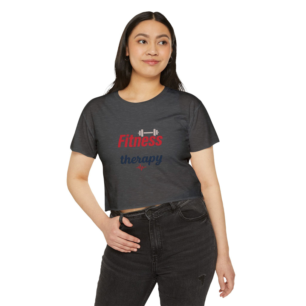 Fitness is Cheaper than Therapy Women's Festival Crop Top