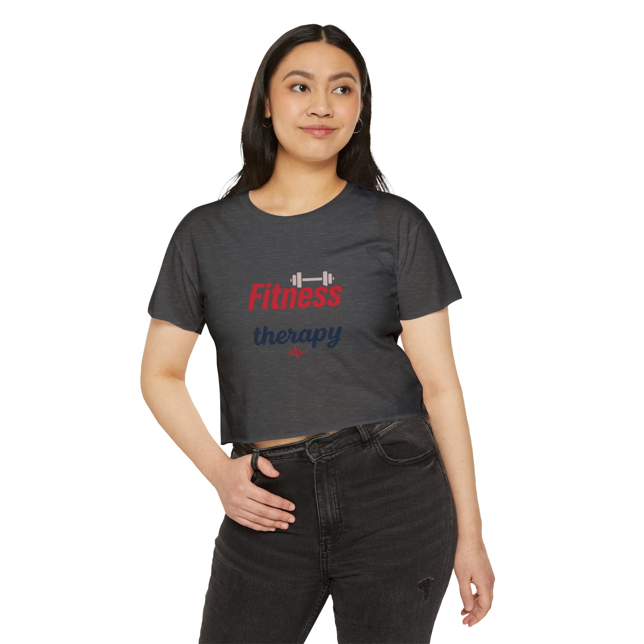Fitness is Cheaper than Therapy Women's Festival Crop Top