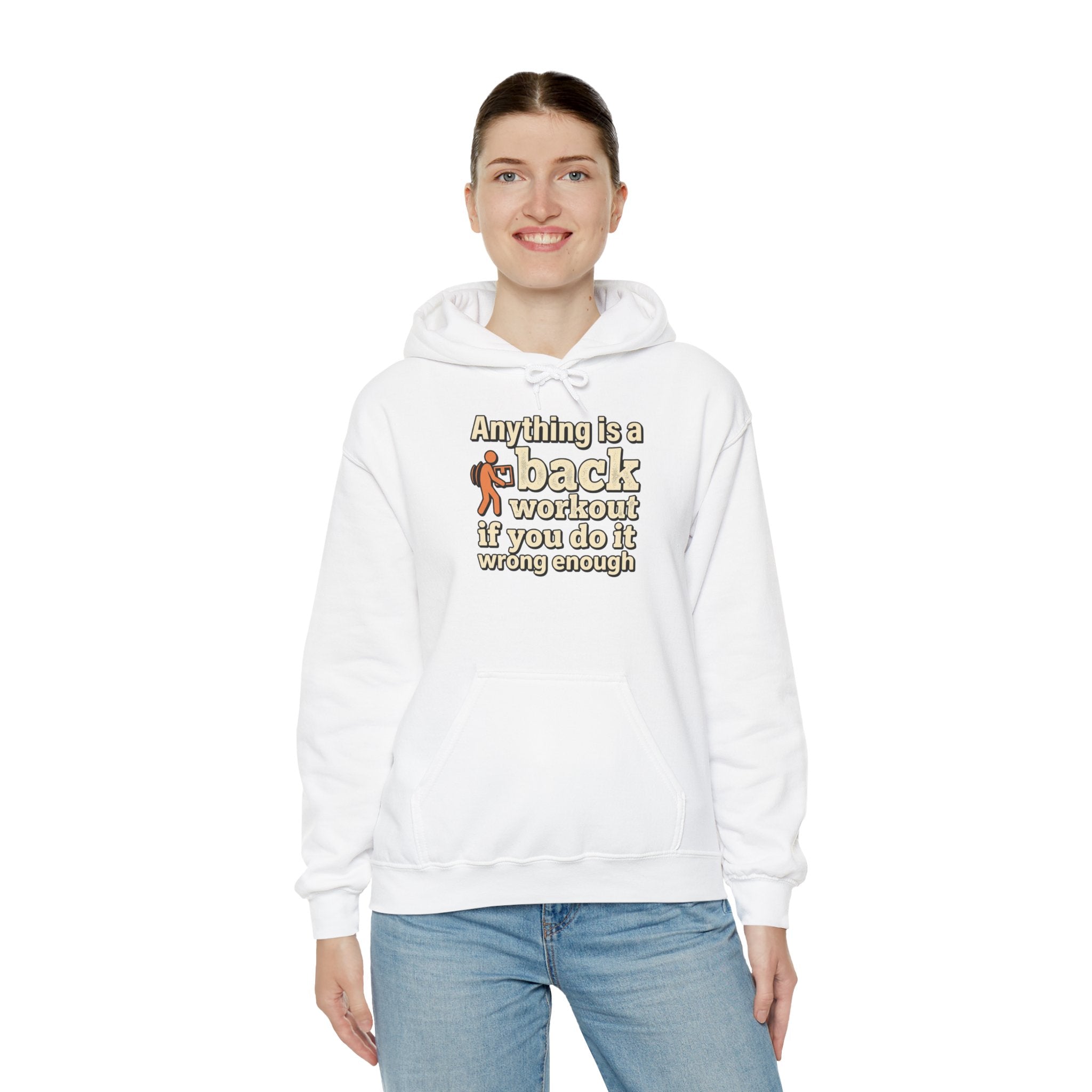 Anything is a Back Workout Unisex Heavy Blend™ Hooded Sweatshirt