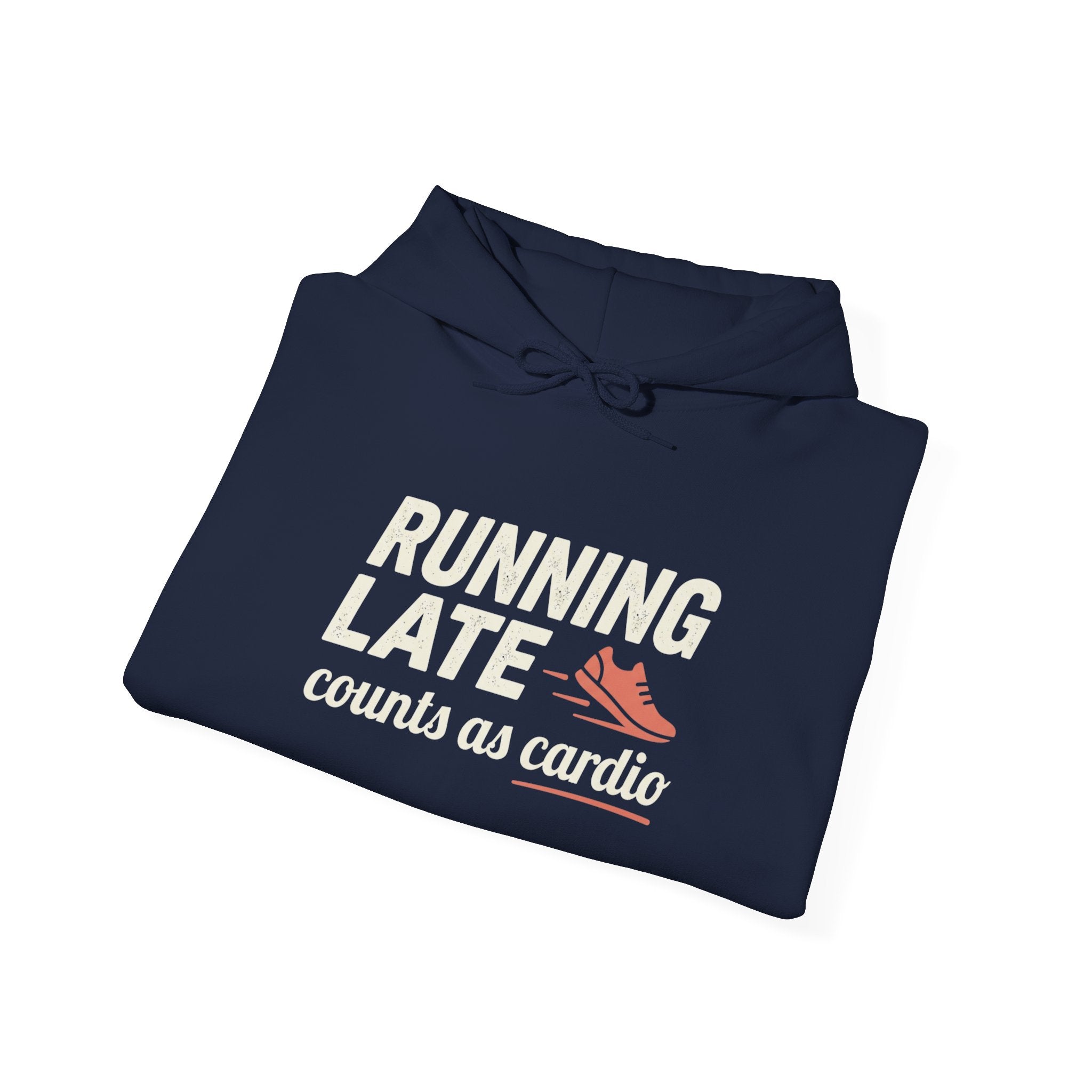 Running Late Counts as Cardio Unisex Heavy Blend™ Hooded Sweatshirt