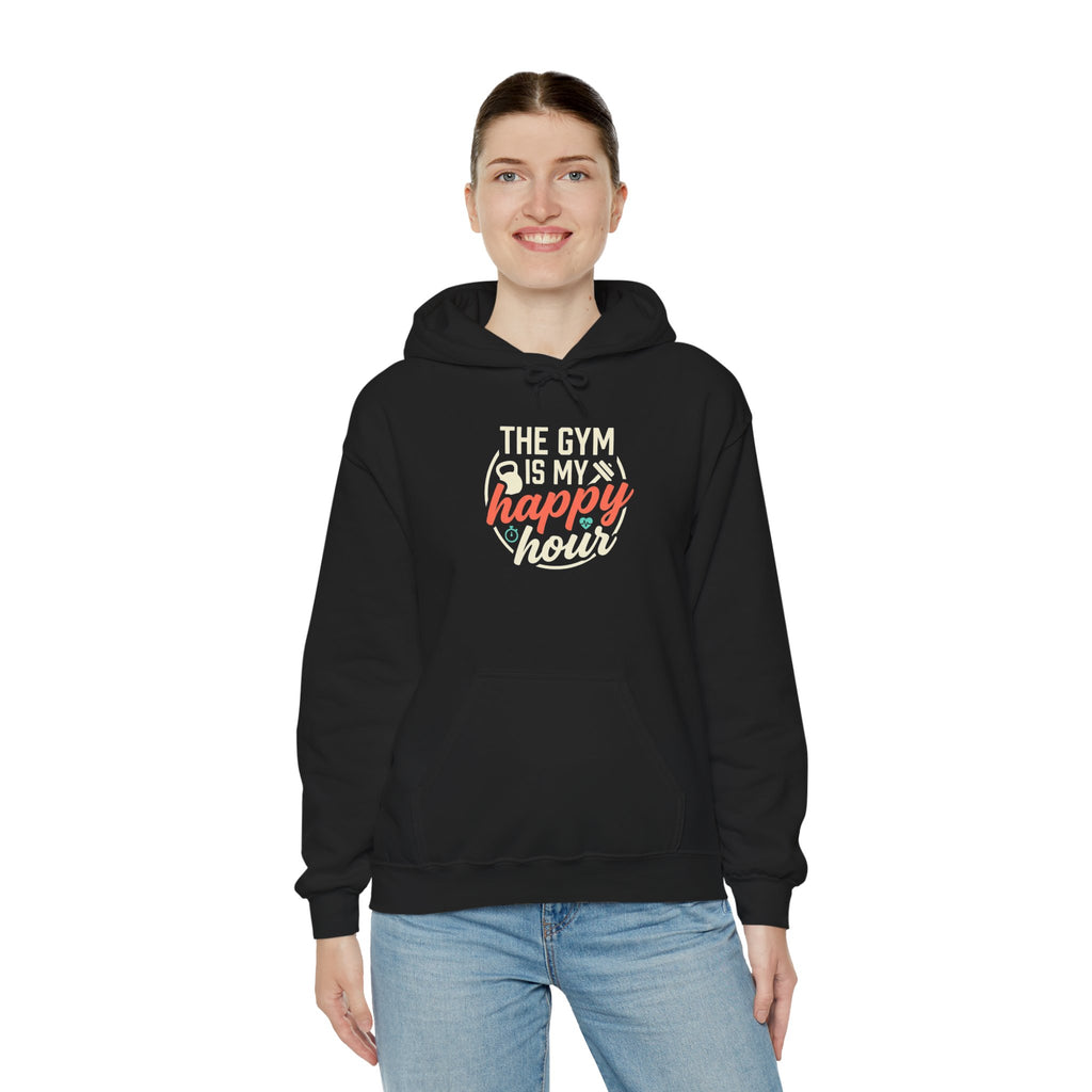 The Gym is My Happy Hour Unisex Heavy Blend™ Hooded Sweatshirt