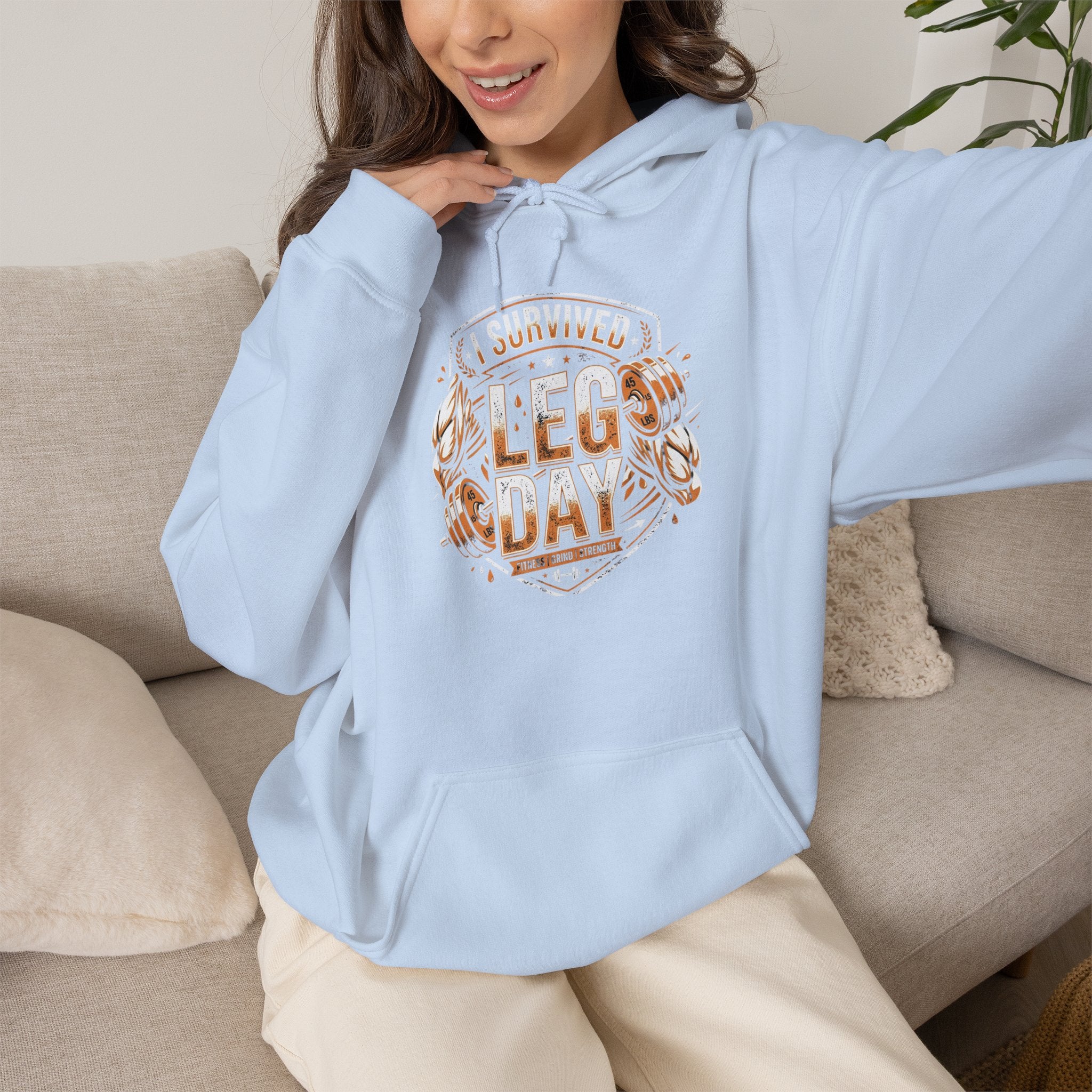 I Survived Leg Day Unisex Heavy Blend™ Hooded Sweatshirt