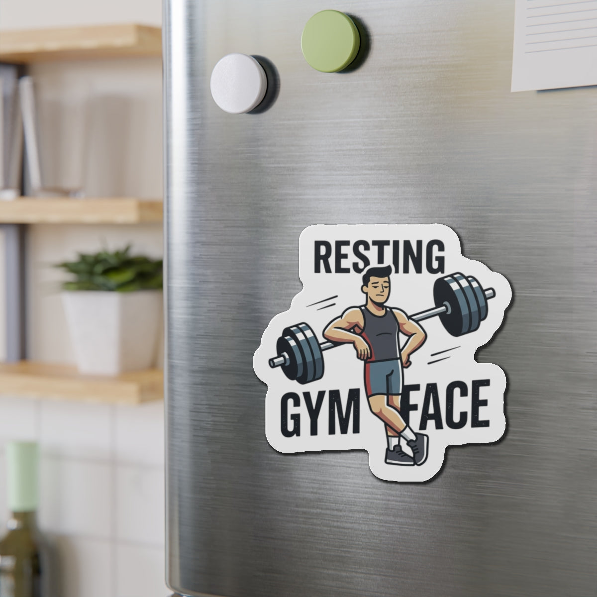 Resting Gym Face Die-Cut Magnets
