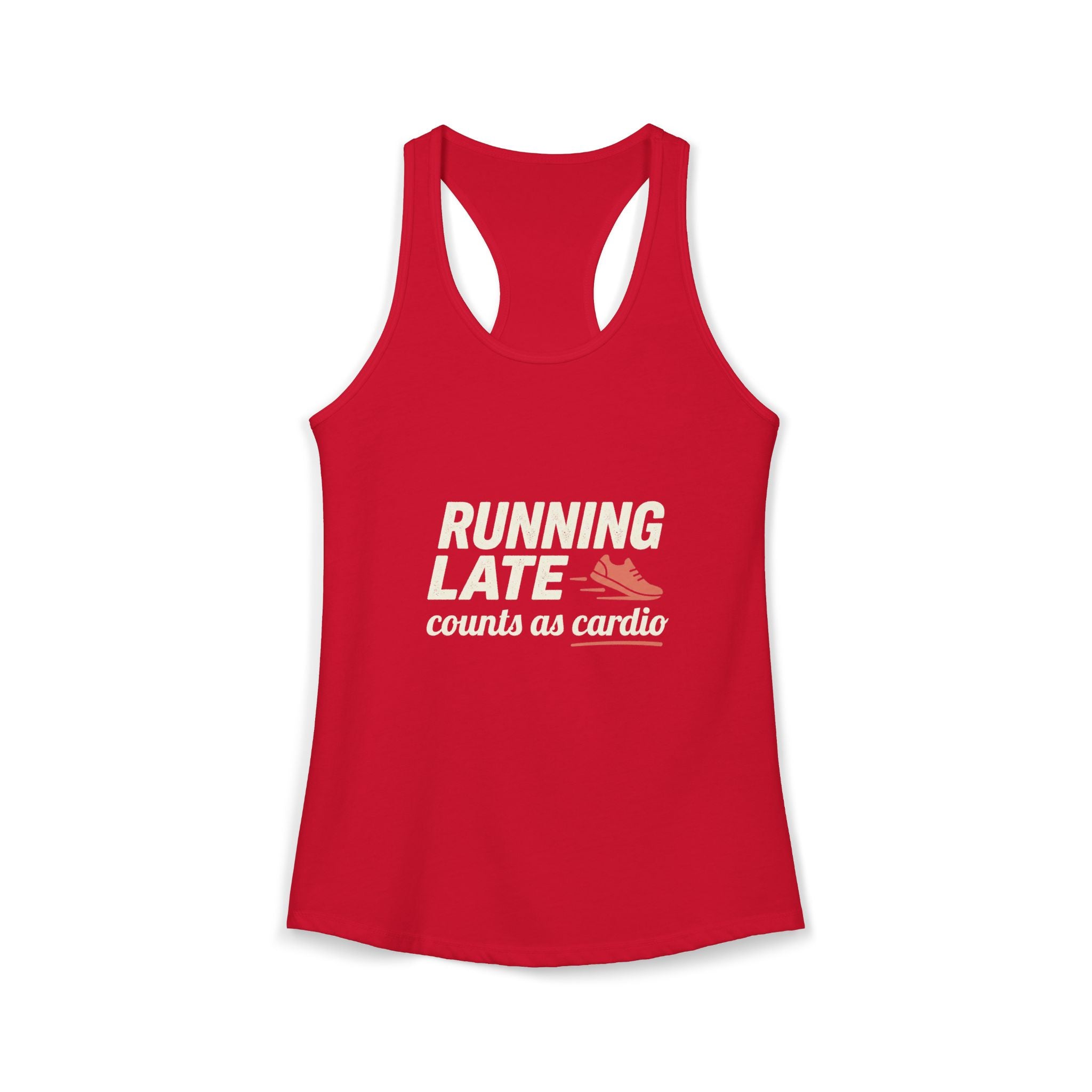 Running Late Counts as Cardio Women's Ideal Racerback Tank
