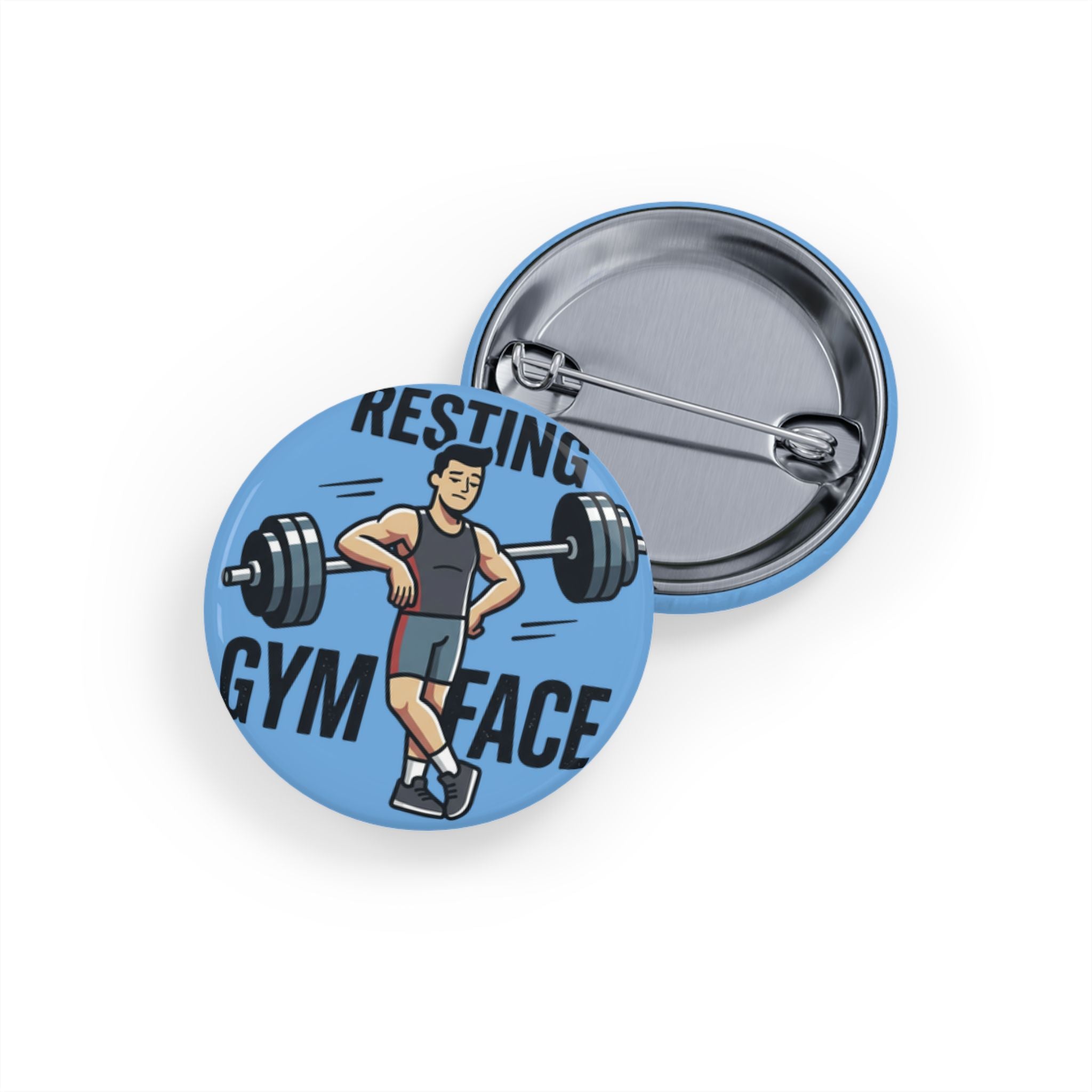 Resting Gym Face Round Pins