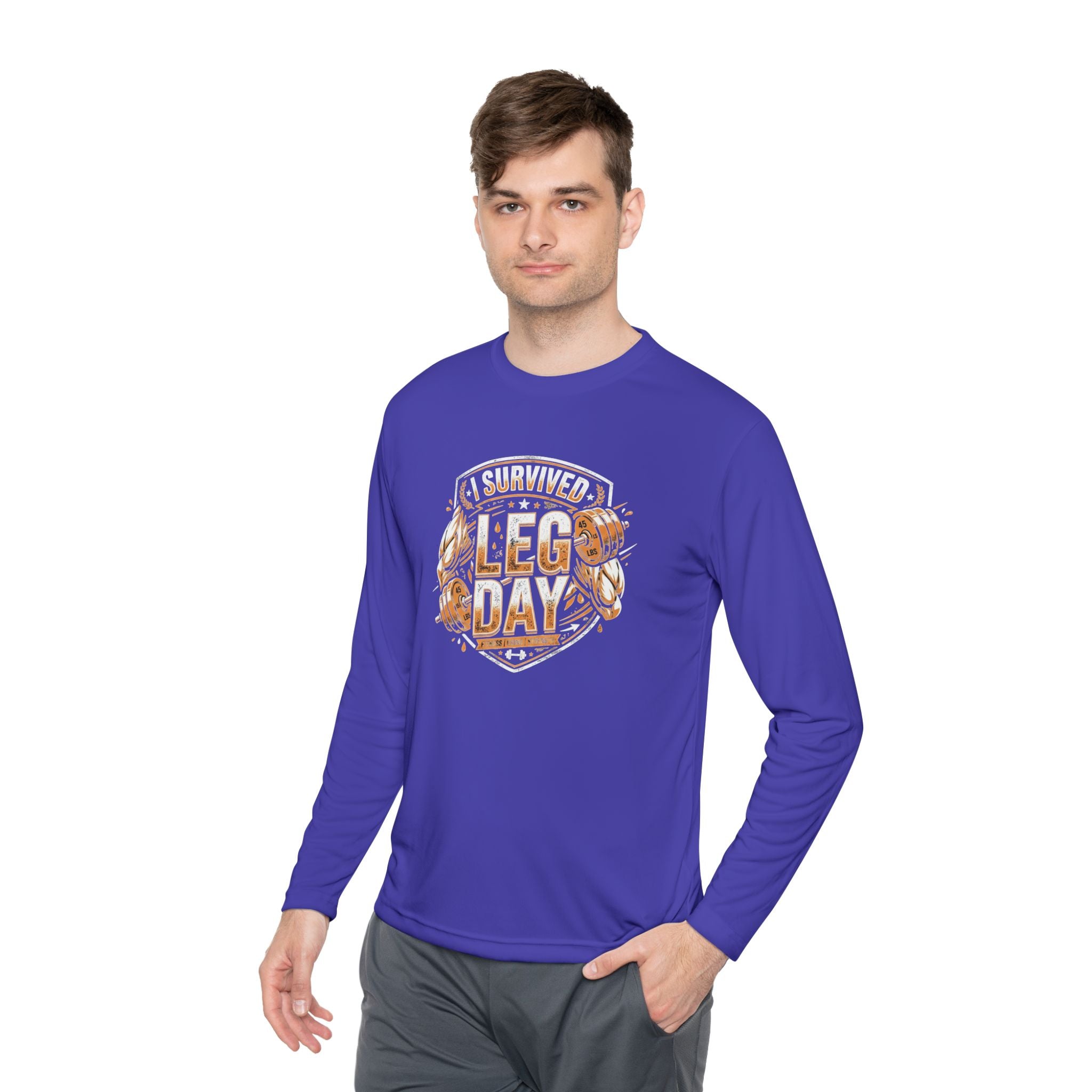 I Survived Leg Day Unisex Lightweight Long Sleeve Tee