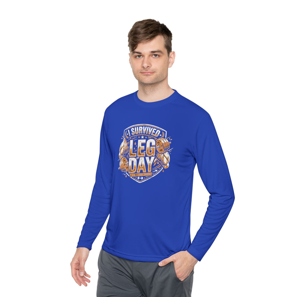 I Survived Leg Day Unisex Lightweight Long Sleeve Tee