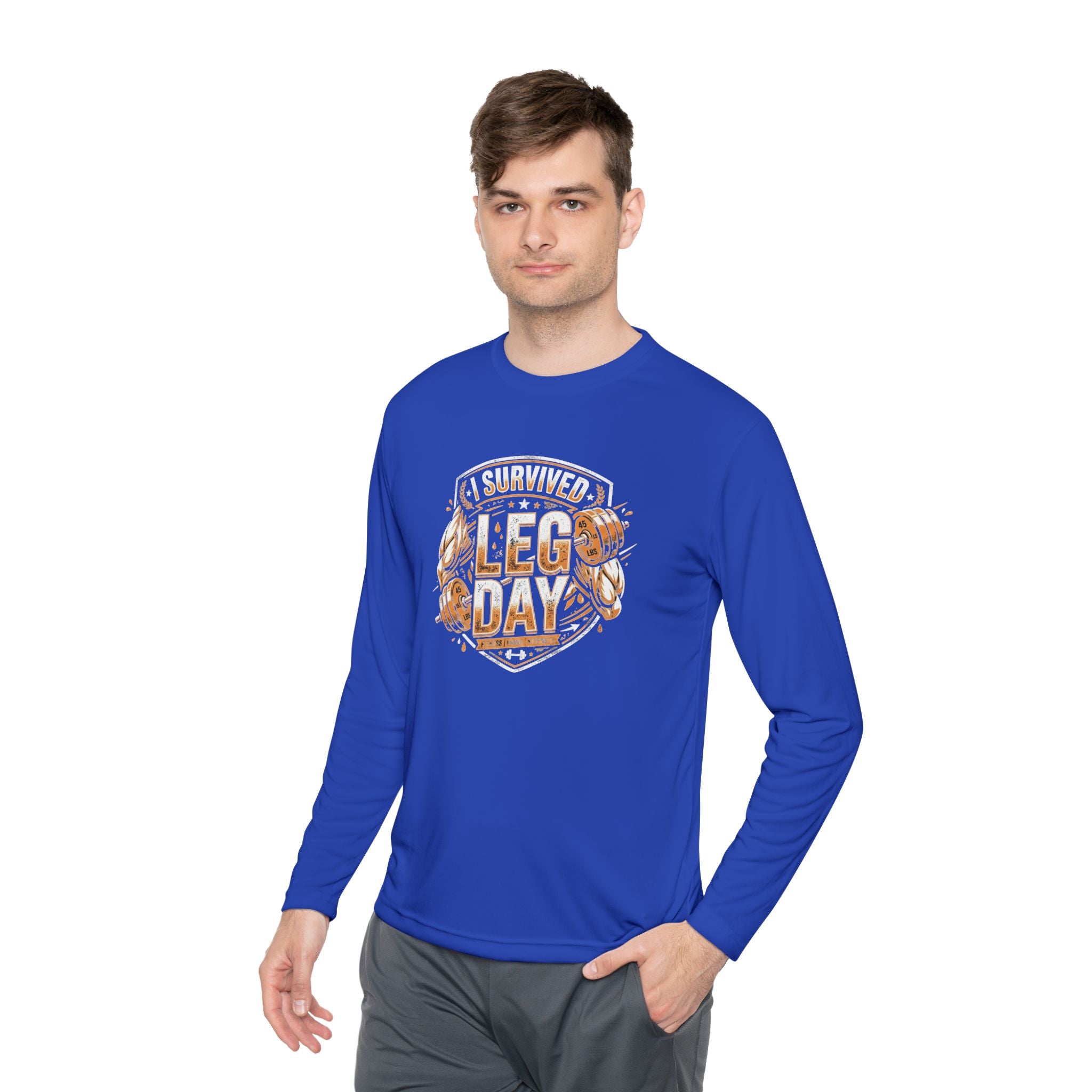 I Survived Leg Day Unisex Lightweight Long Sleeve Tee