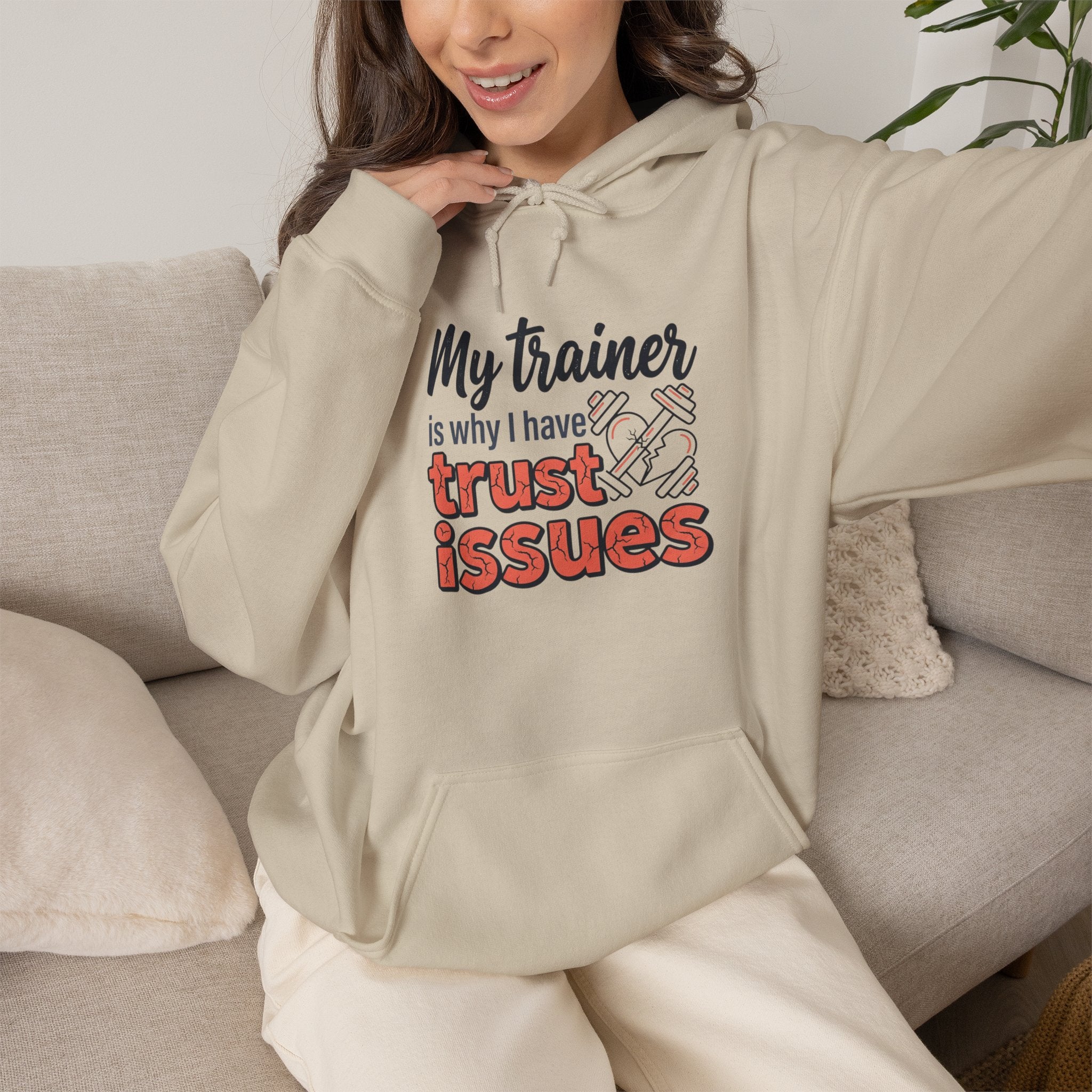 My Trainer is Why I Have Trust Issues Unisex Heavy Blend™ Hooded Sweatshirt