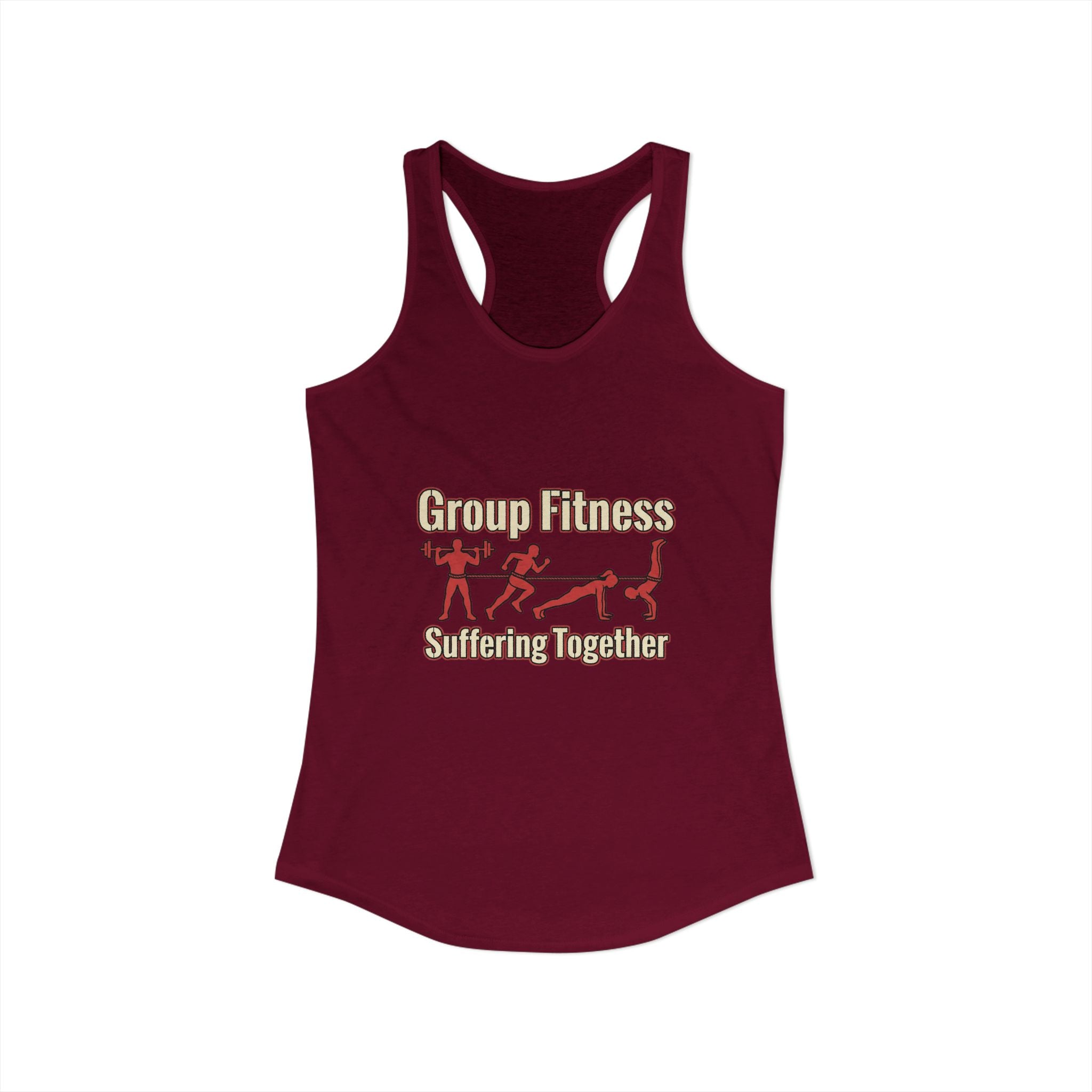 Group Fitness Suffering Together Women's Ideal Racerback Tank