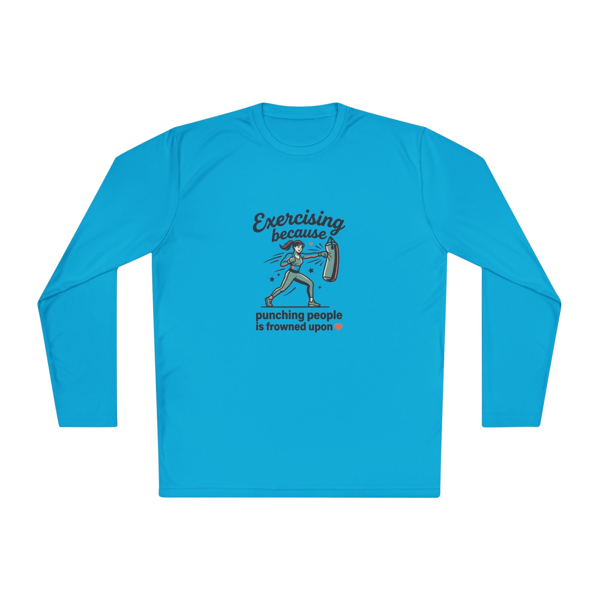Exercising Because Punching People is Frowned Upon Unisex Lightweight Long Sleeve Tee