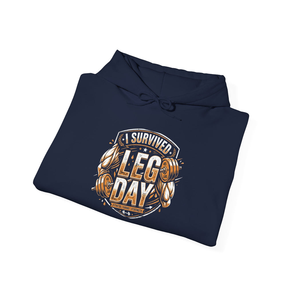 I Survived Leg Day Unisex Heavy Blend™ Hooded Sweatshirt