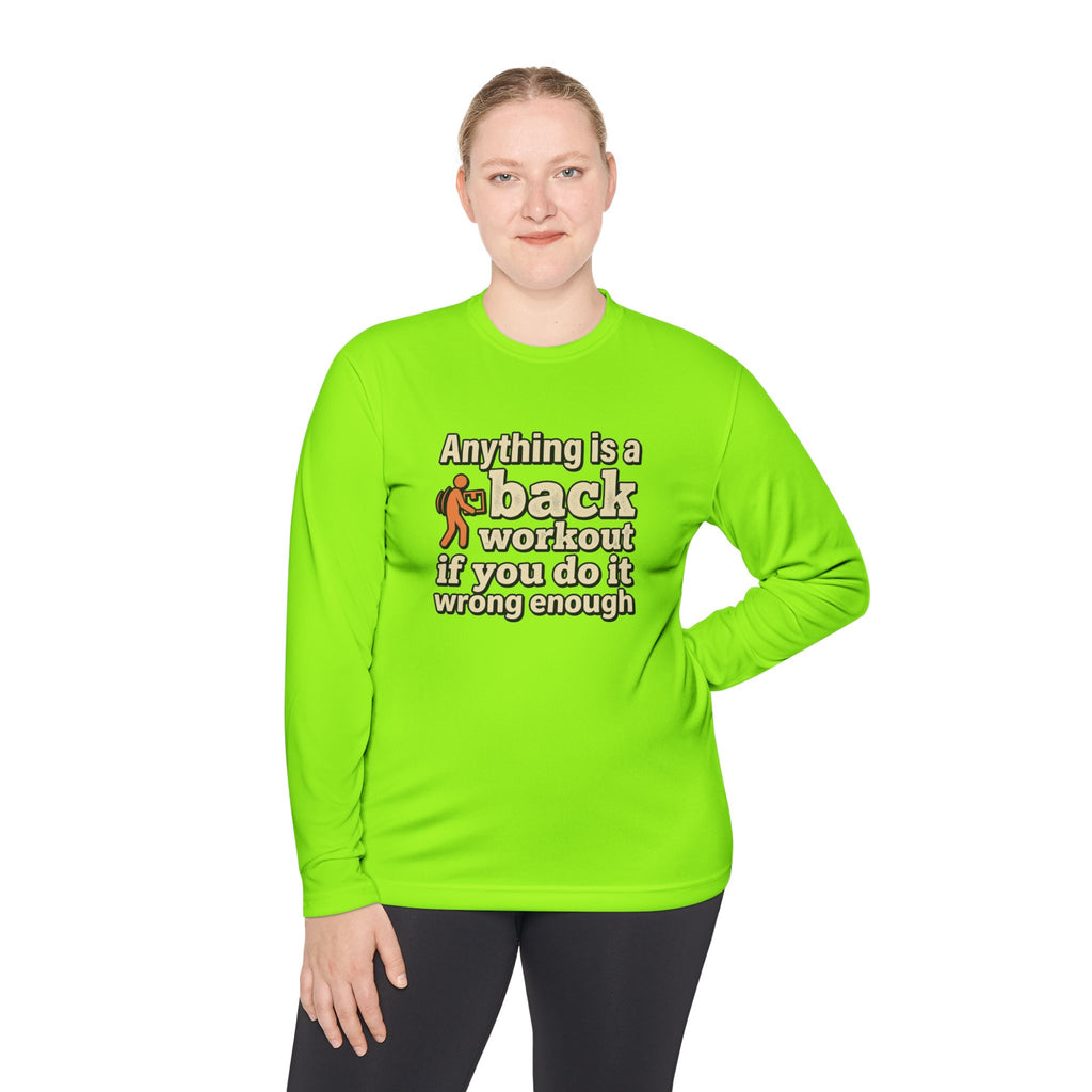 Anything is a Back Workout Unisex Lightweight Long Sleeve Tee