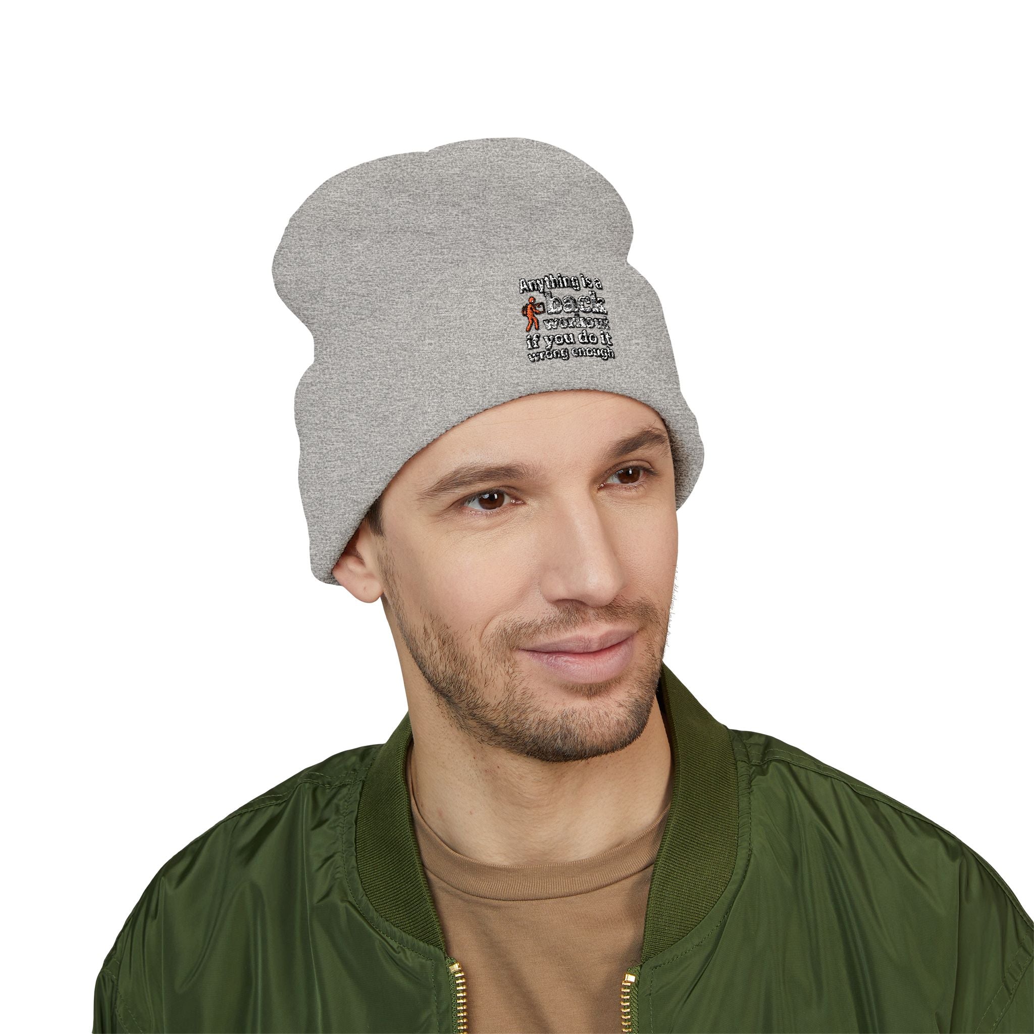 Anything is a Back Workout If You Do It Wrong Enough Classic Cuffed Beanie (Embroidery)