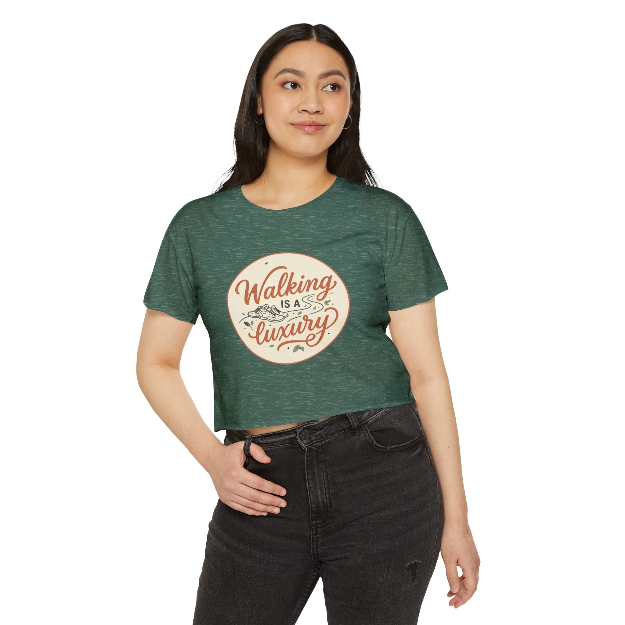 Walking is a Luxury Women's Festival Crop Top