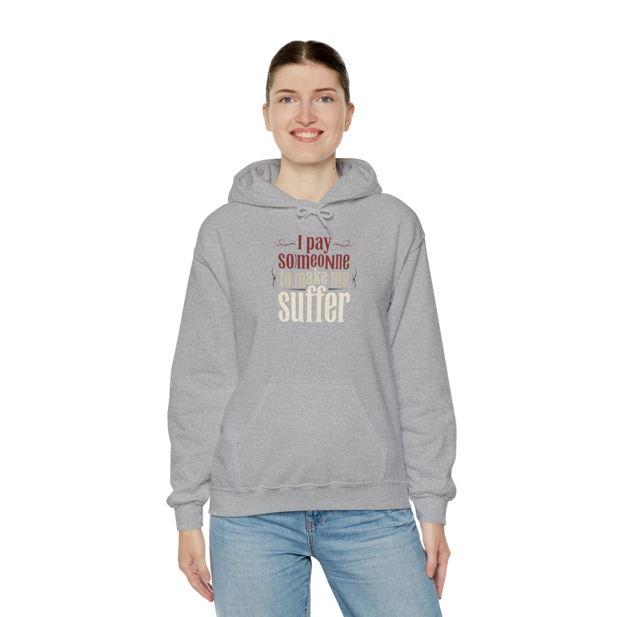 I Pay Someone To Make Me Suffer Unisex Heavy Blend™ Hooded Sweatshirt