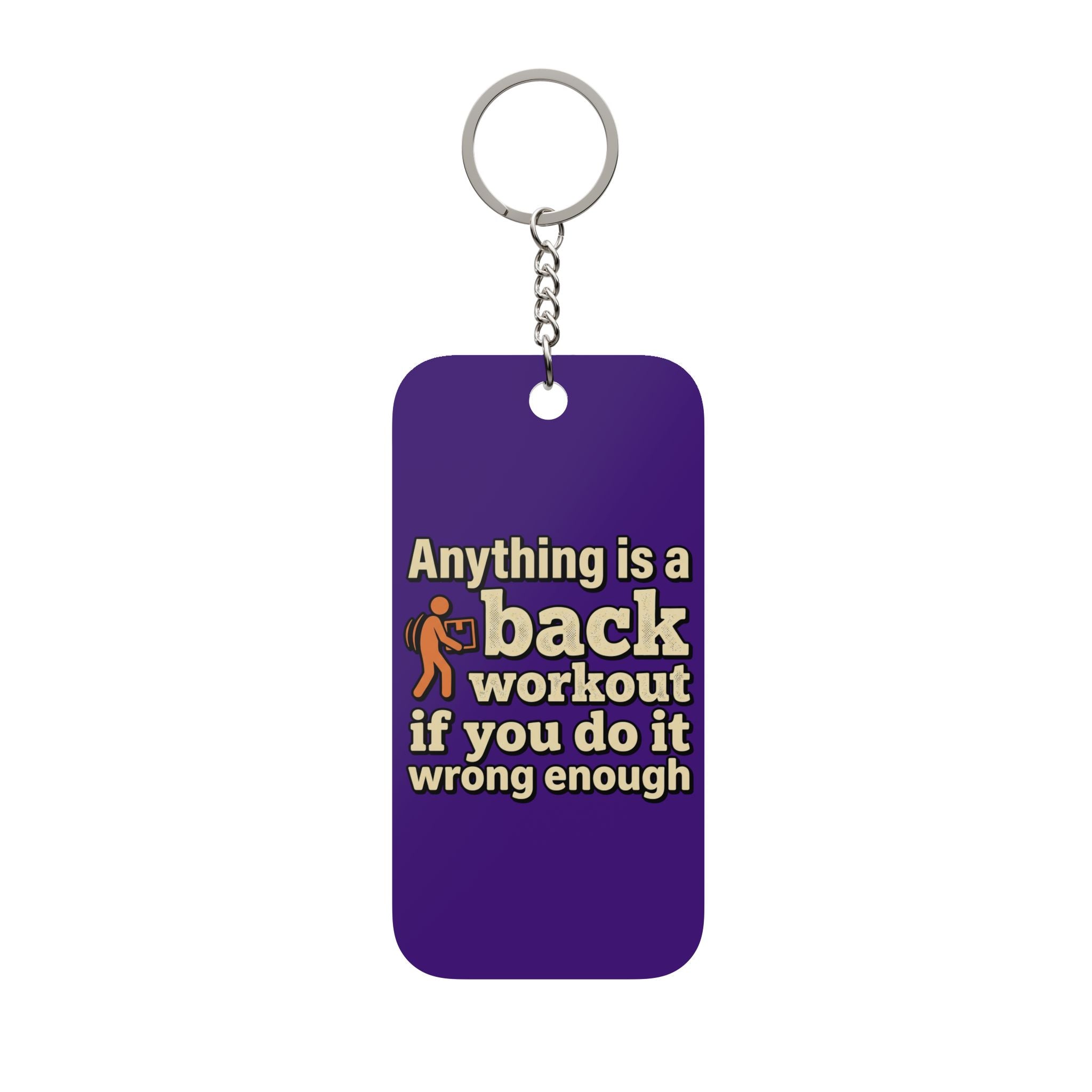 Anything is a Back Workout Double-Sided Keychain Charm